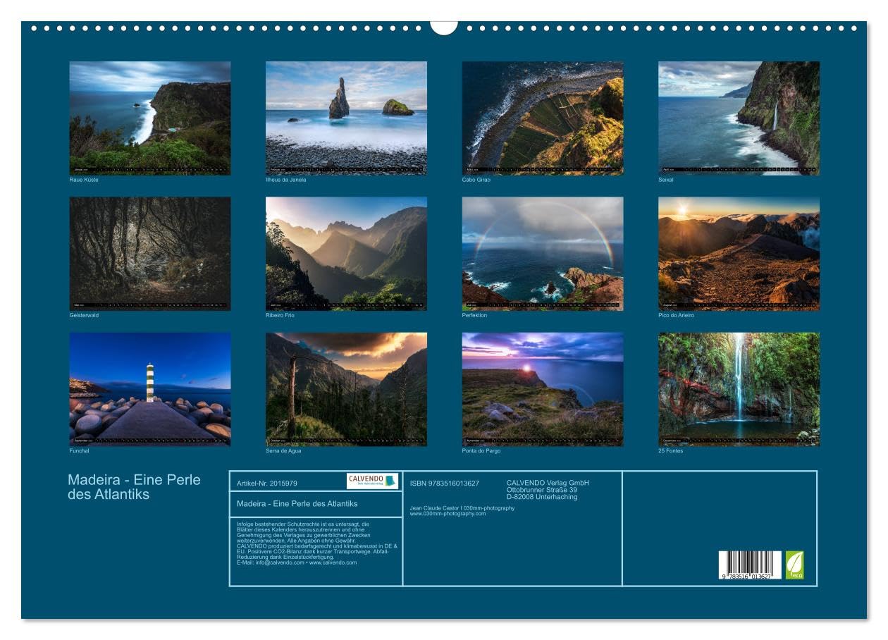 Madeira - Eine Perle des Atlantiks (Wandkalender 2026 DIN A2 quer), CALVENDO Monatskalender: Madeira - Die Blumeninsel im Atlantik als dekorativer Kalender (CALVENDO Orte)