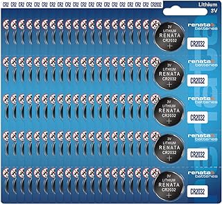Renata CR2032 Batteries - 3V Lithium Coin Cell 2032 Battery (100 Count)