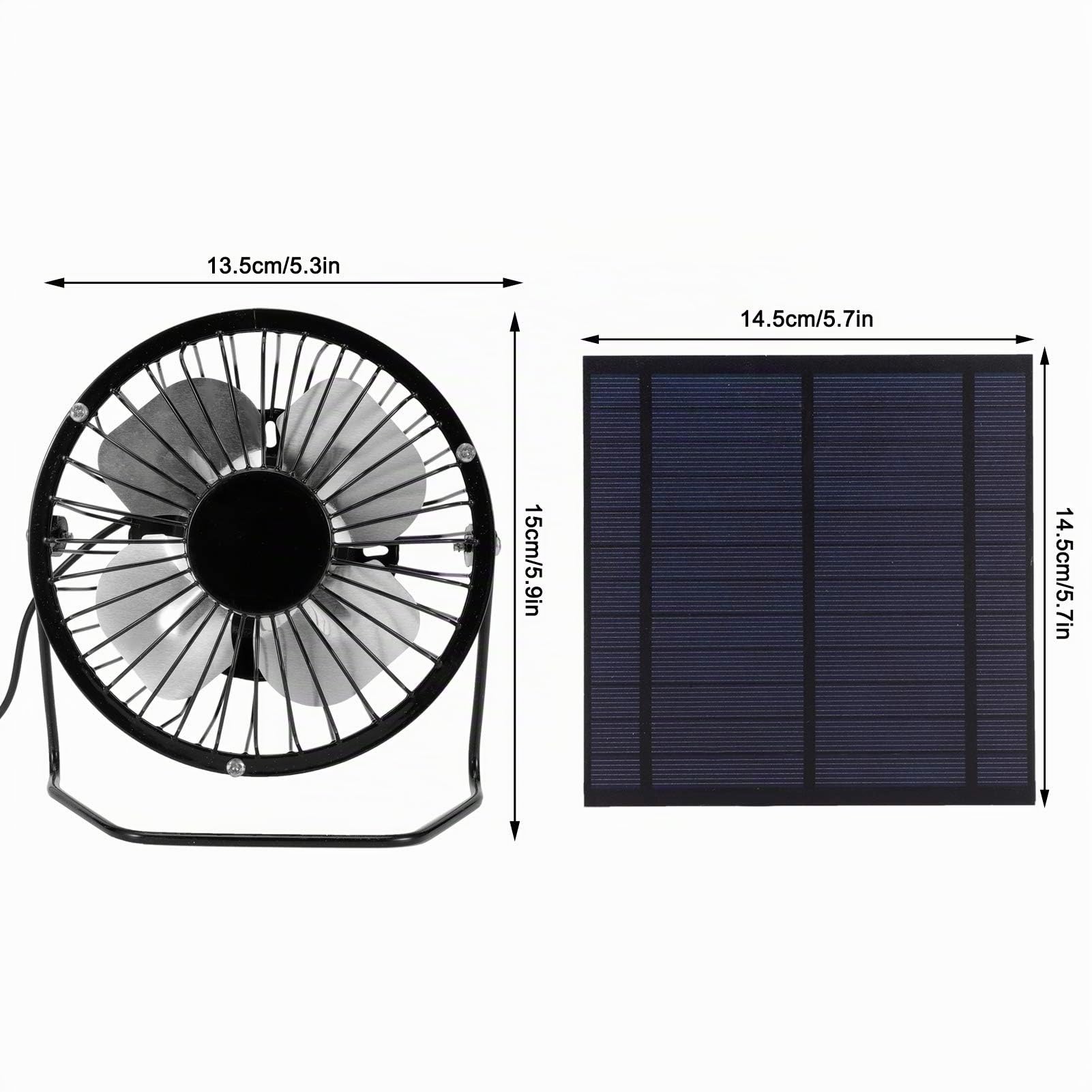 Ventola di raffreddamento alimentata a Mini pannello solare fotovoltaici , 5 W senza bisogno di batterie, portatile per serra, case per cani, camper