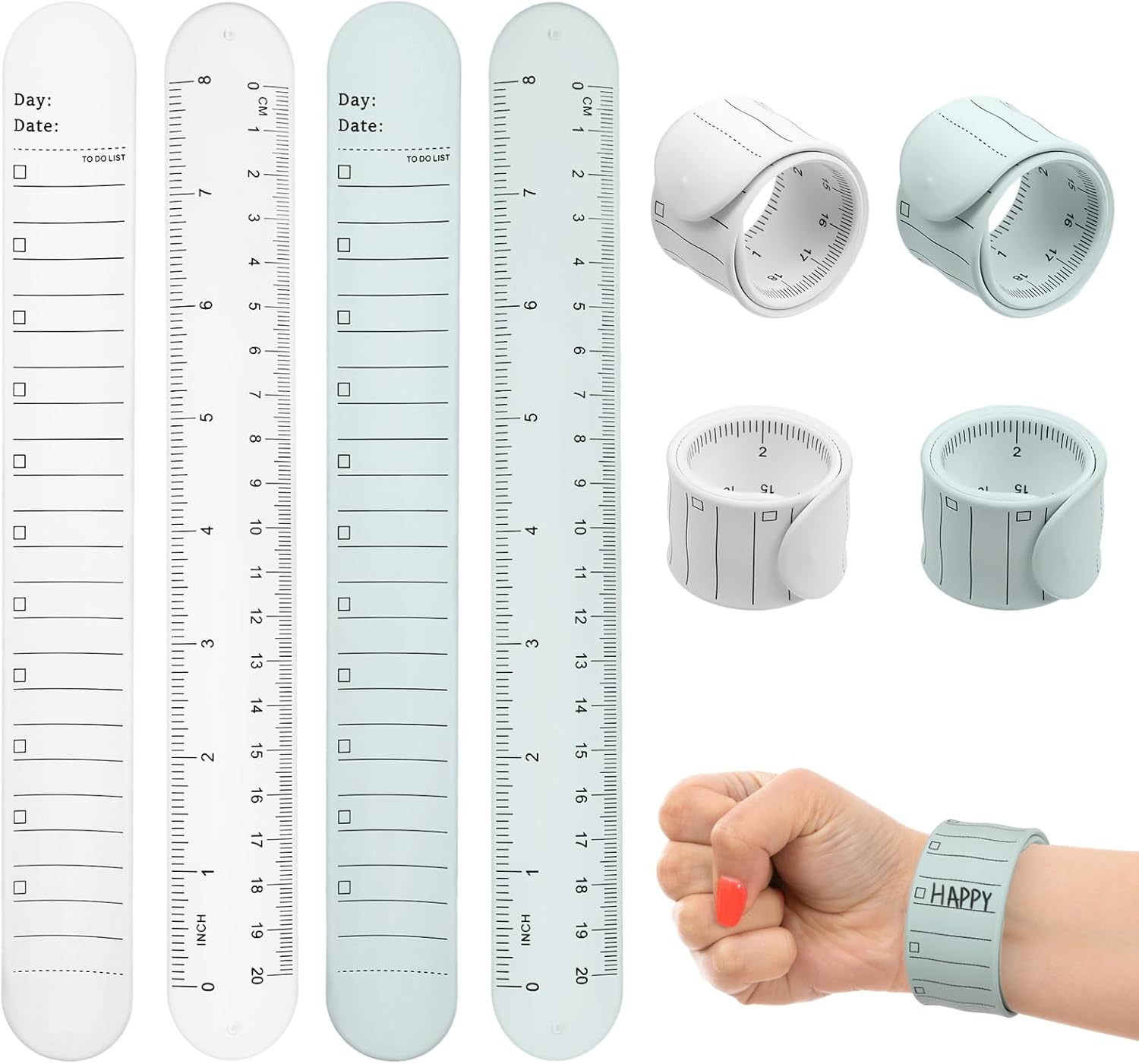 Abeillo 4PCS Wrist Notepad, Silicone Memo Wristbands