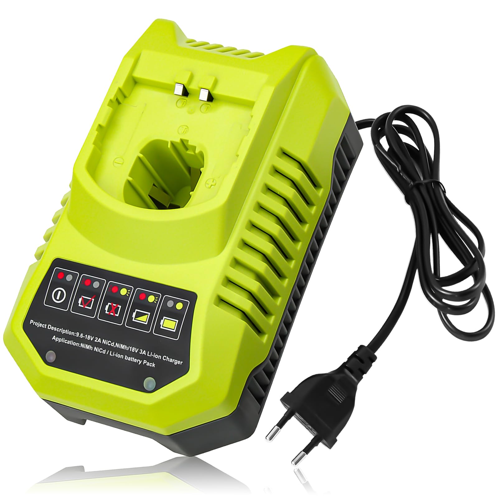 3A 9.6V-18V Remplacement Chargeur pour Ryobi 18V P108 P107 P104 P105 P102 P103 Outils Lithium-ION & NI-Mh Batterie
