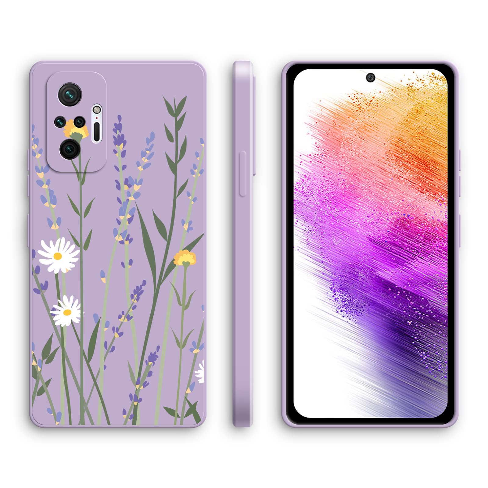 XINYEXIN Custodia per Xiaomi Redmi Note 10 4G / 10s 4G Cover Donna con Disegni Motivo Marmo Colorato, TPU Silicone Antiurto Protettiva Case - Viola scuro