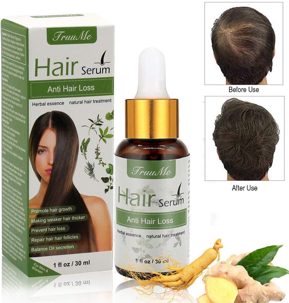 Hair Growth Serum, Hair Serum, Anti Hair Loss, Natural Herbal essence Anti Hair Loss Hair Serum, For Thinning Hair, Thickening & Regrowth Product, Fast Hair Growth Serum Support For Men & Women (30ml)