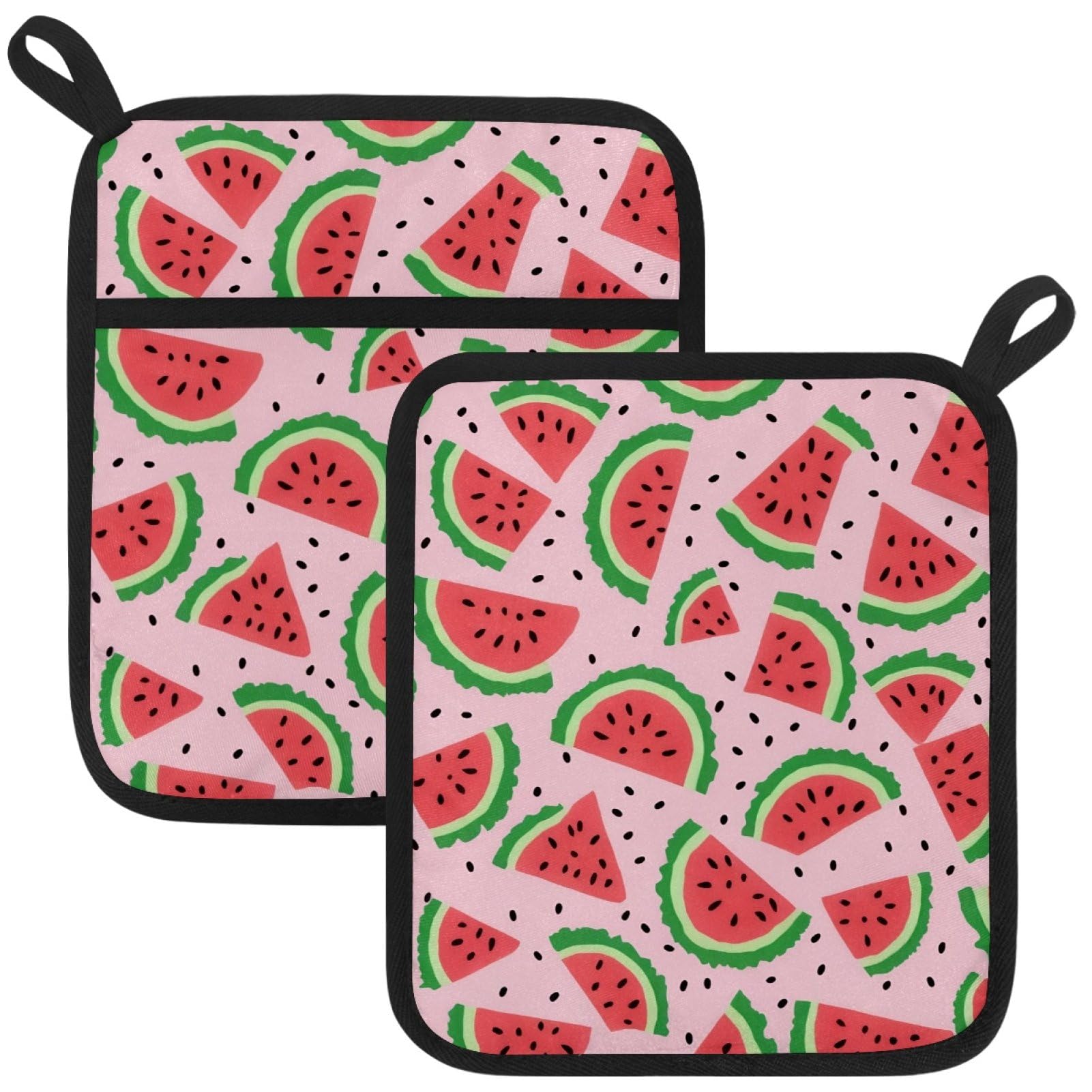 VAPOKF Watermelon Pot Holder, Heat Resistant Oven Cloths, Potholders & Oven Gloves, for Kitchen Cooking & Baking, Thick & Safe, Protection of Hands From Hot Utensils