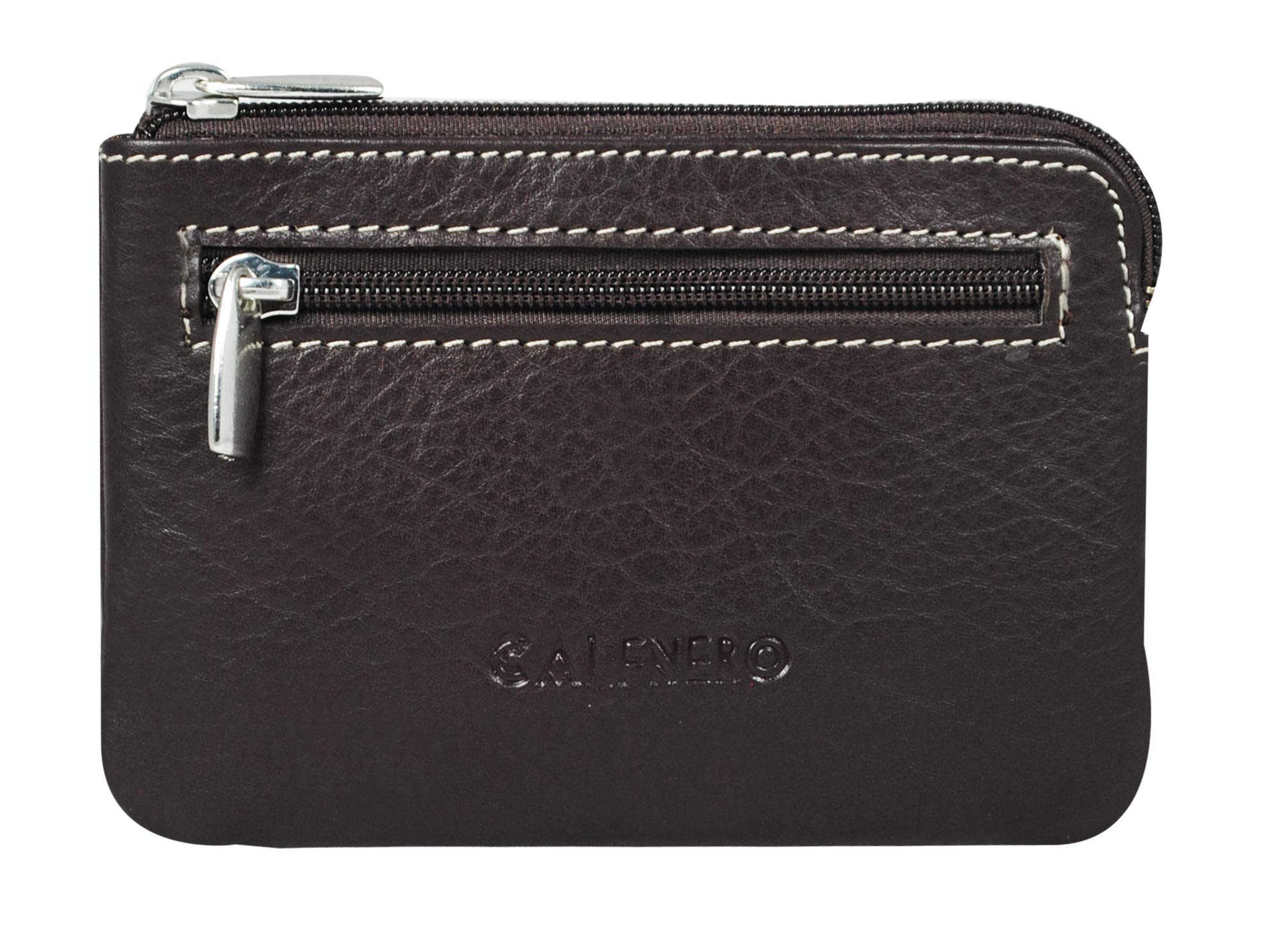 CALFNERO Genuine Leather Key Case Cum Coin Purse (Chocolate)