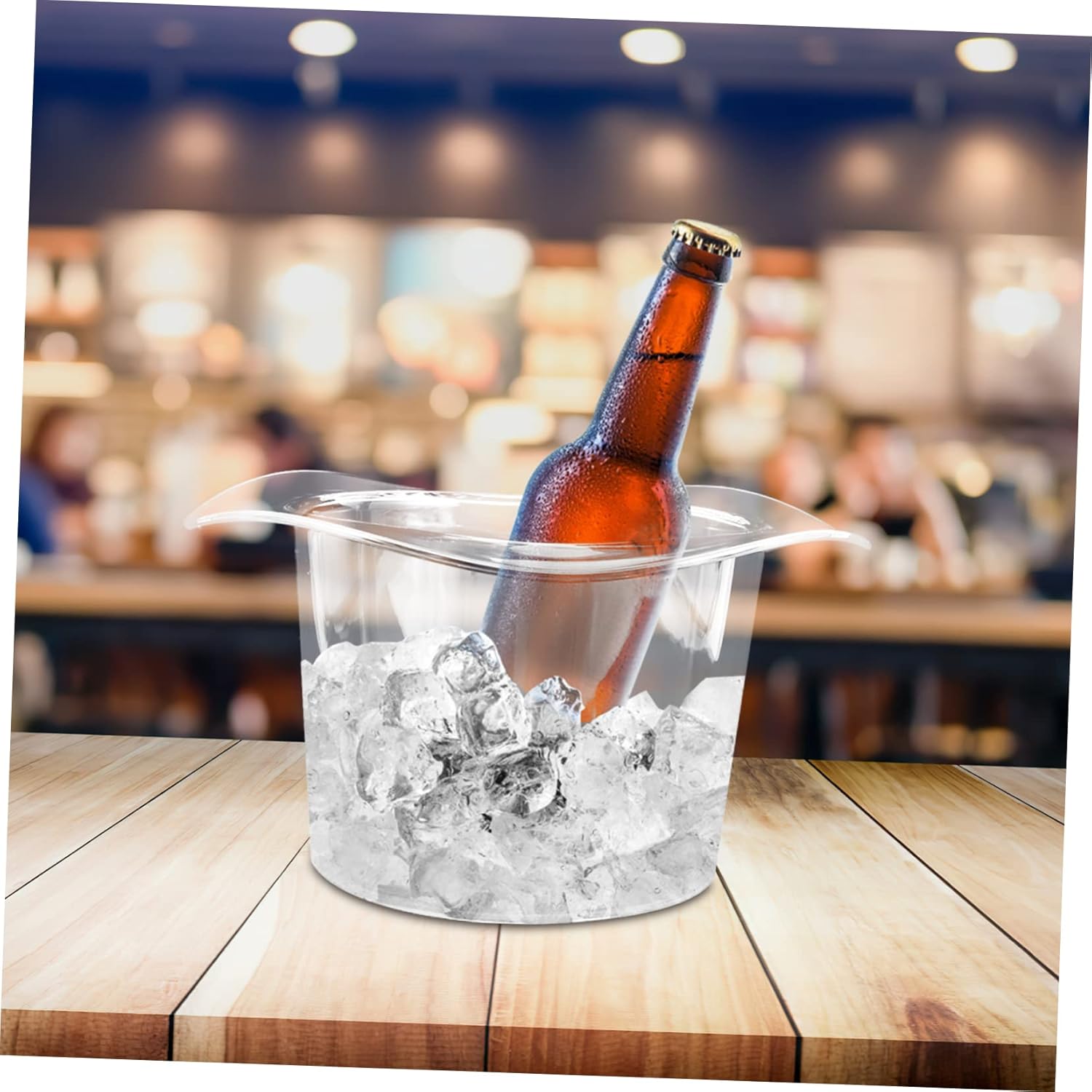 PRETYZOOM 3pcs Clear Acrylic Ice Bucket for Wine and Beverages Design for Cocktail Bars and Parties Stylish Easy to Clean Smooth Finish