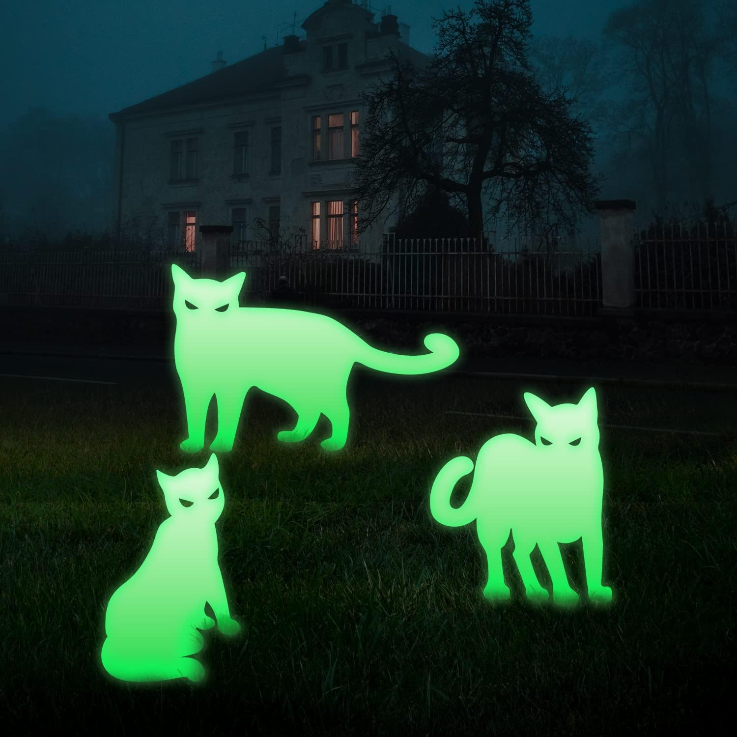AIEX 3pcs Halloween Black Cat Decorations, Halloween Cat