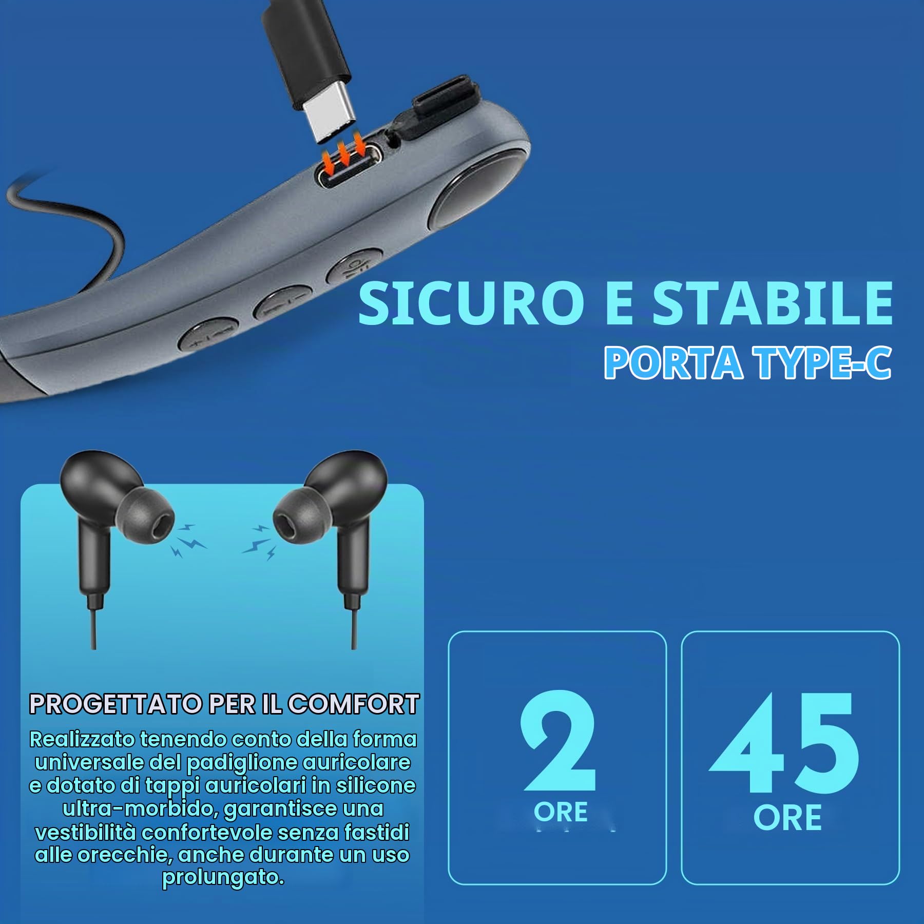 Fascia da collo vivavoce wireless bluetooth ricaricabile, dispositivo di riduzione del rumore per il collo aiuta a stare comodo per ascoltare, guardare la TV, conversazioni per anziani e adulti
