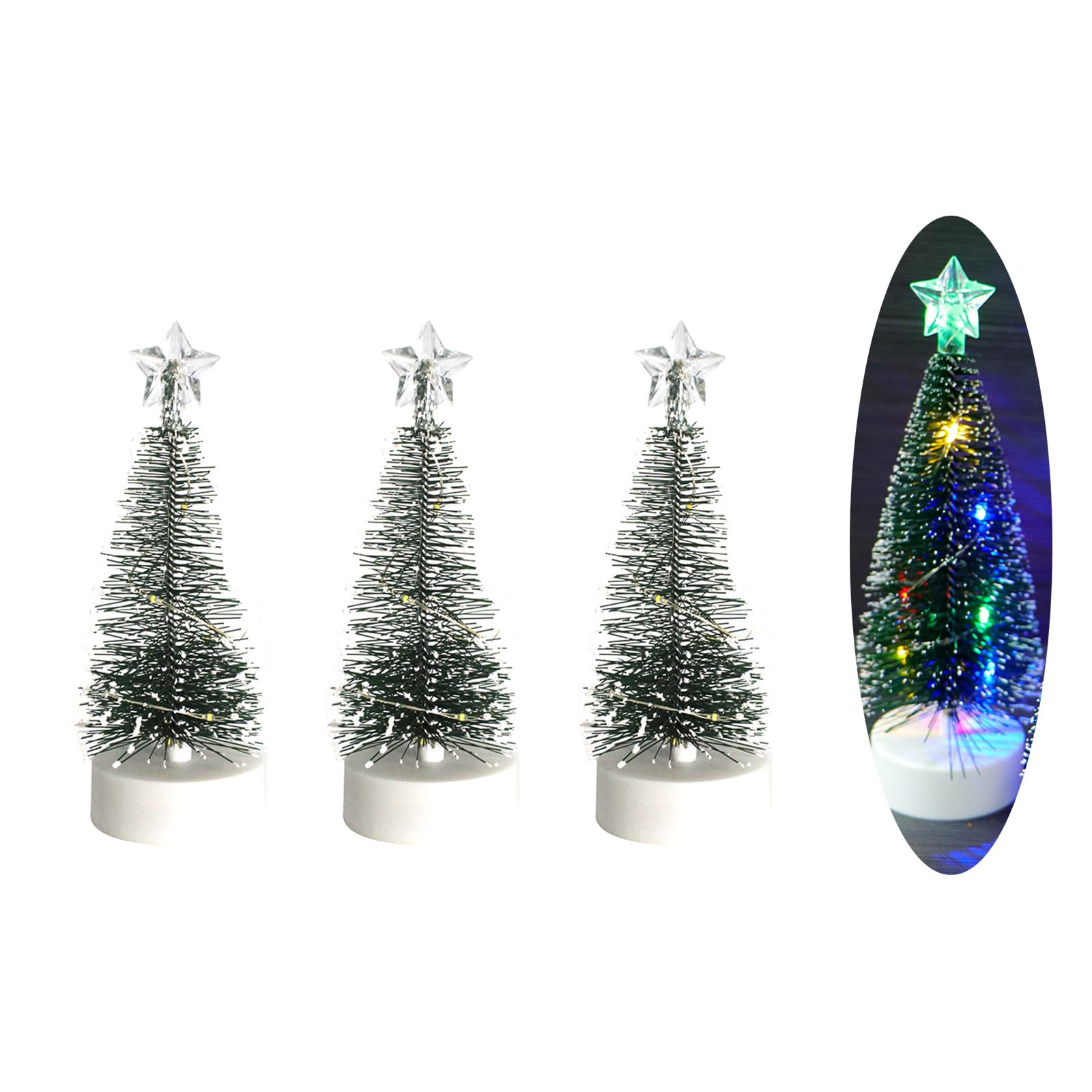 Nucelit Christmas Tree with Lights, 3Pack Tabletop Christmas Tree with Lights for Decorations Indoor Holiday Ornaments
