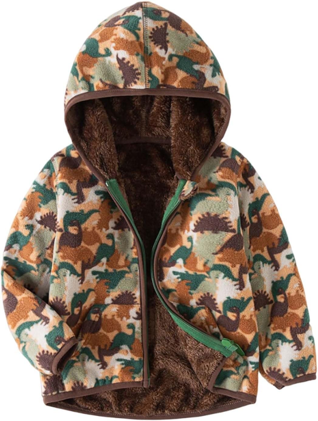 Baby Toddler Boys Girls Sherpa Fleece Lined Jacked Sweatshirt Fall Winter Autumn Warm Clothes with Hoodie