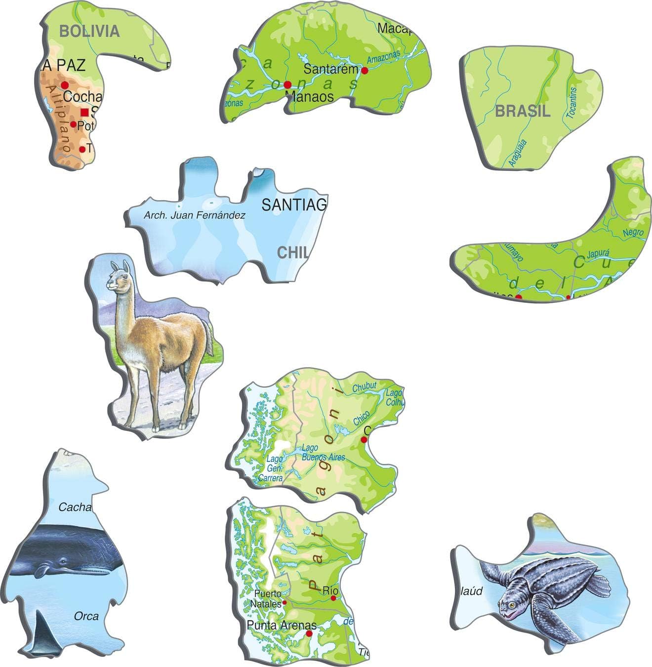 Puzzles édition Allemand Larsen A25 Amérique du Sud Puzzle Cadre avec de 65 pièces Jeux et