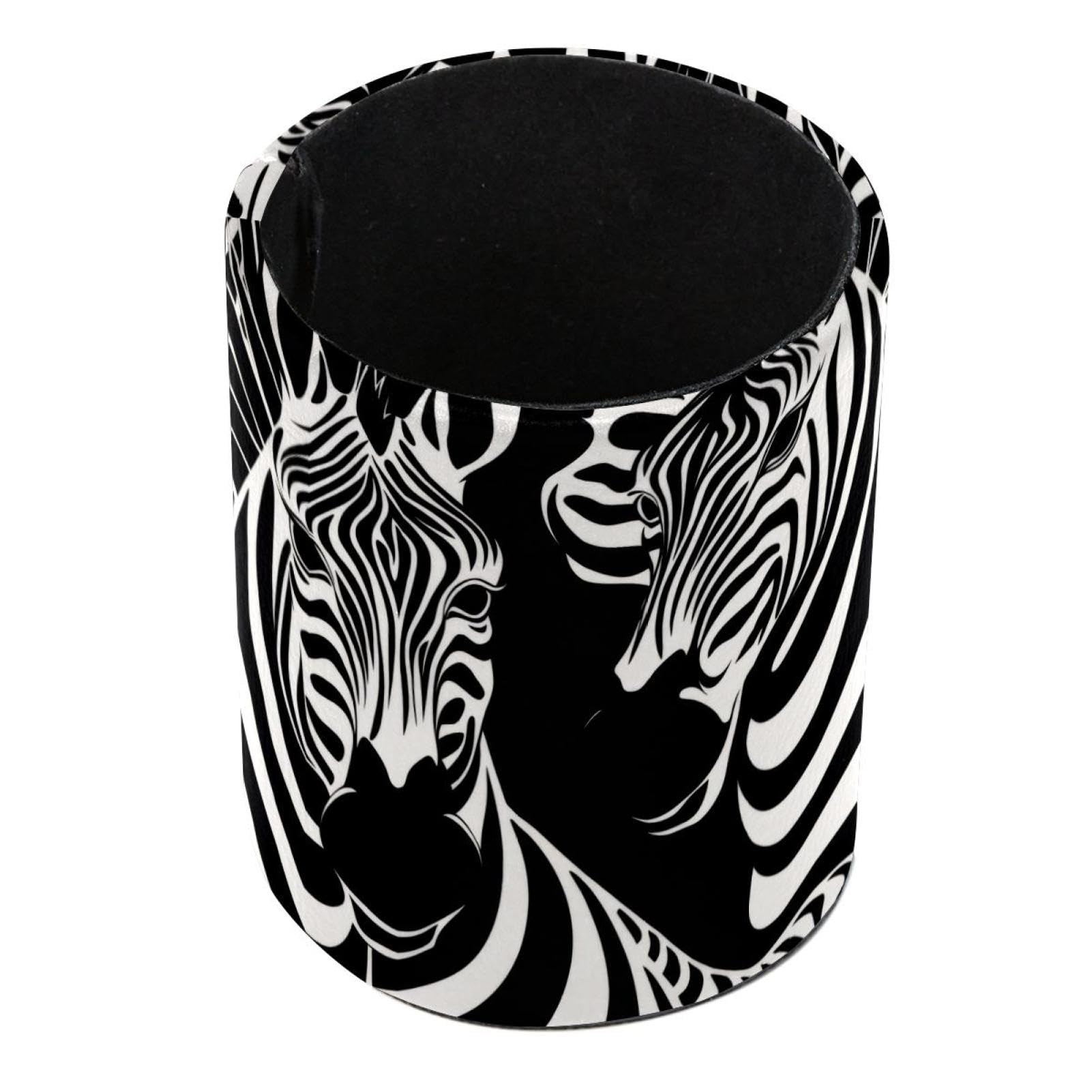 FVQL Cylindrical Pencil Holder for Office Home, Pen Organizer for Desk, animal zebra print cartoon