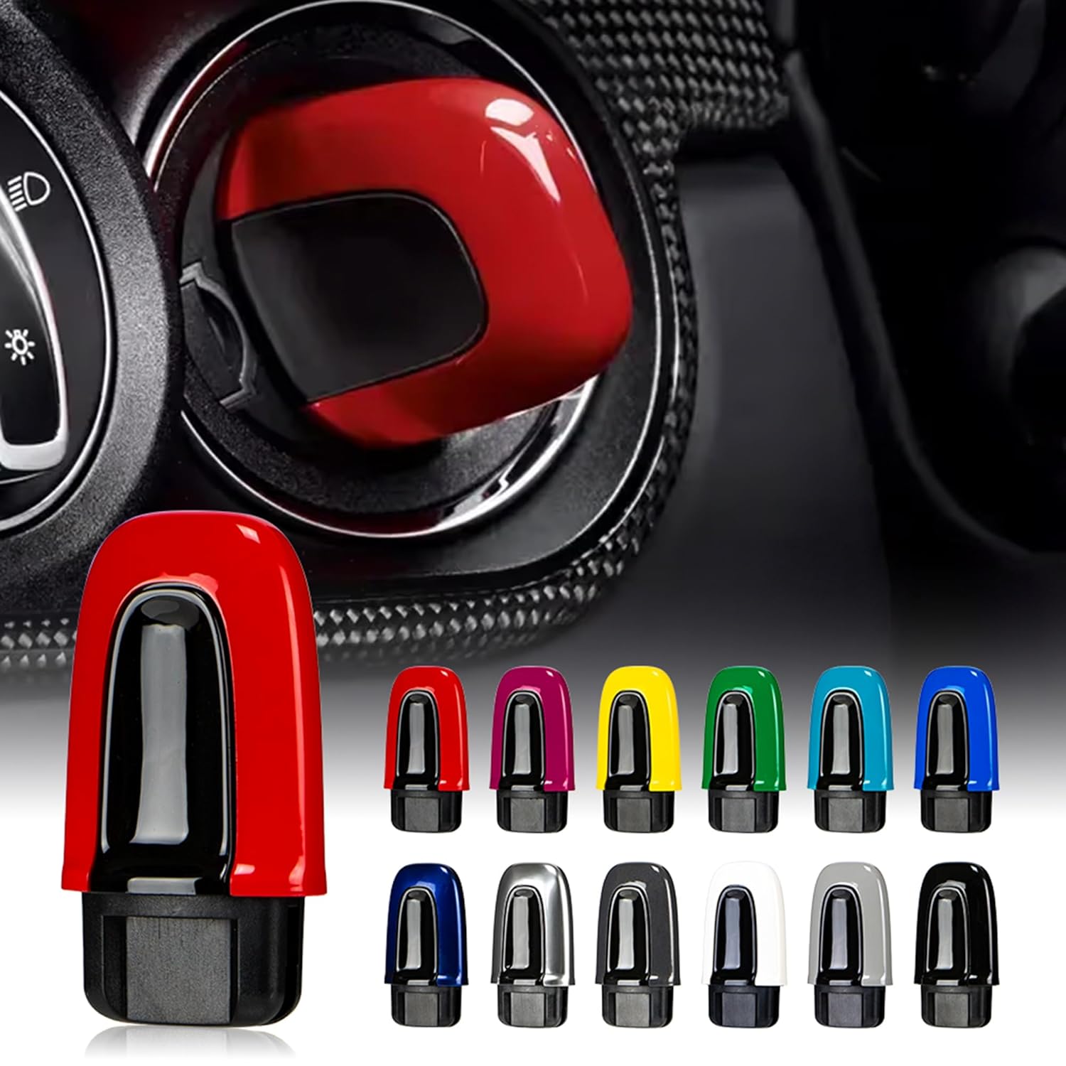 AeroBon Painted Ignition Switch Compatible with Porsche Macan, Cayenne, Boxster, Cayman, 911 and Panamera – for Models with Keyless Optional Entry and Drive System (Red)