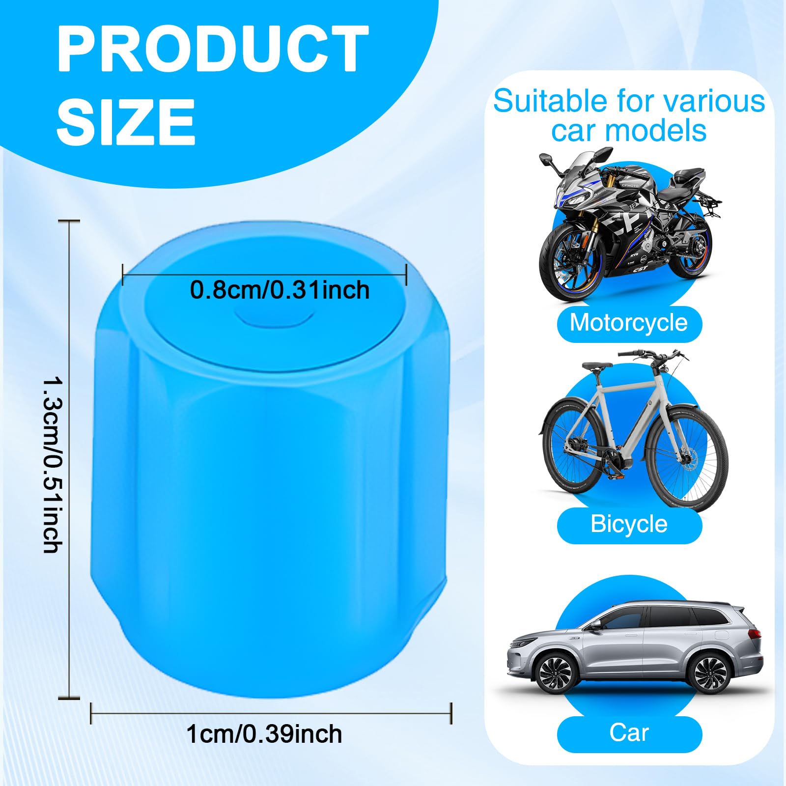 20 Pièces Bouchon Valve Pneu Voiture Lumineux,Capuchons Fluorescents Universels en Forme de Crâne Anti-Poussière pour Tige de Valve,Accessoire Décoratif Lumineux pour Voiture,Camion,SUV,Vélo et Moto - 3