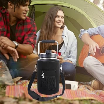 crayBG 1 Gallon Jug Holder for Yeti/RTIC 1 Gallon Jug Carrier Pouch Sleeve for Outdoor Camping Hiking Gym