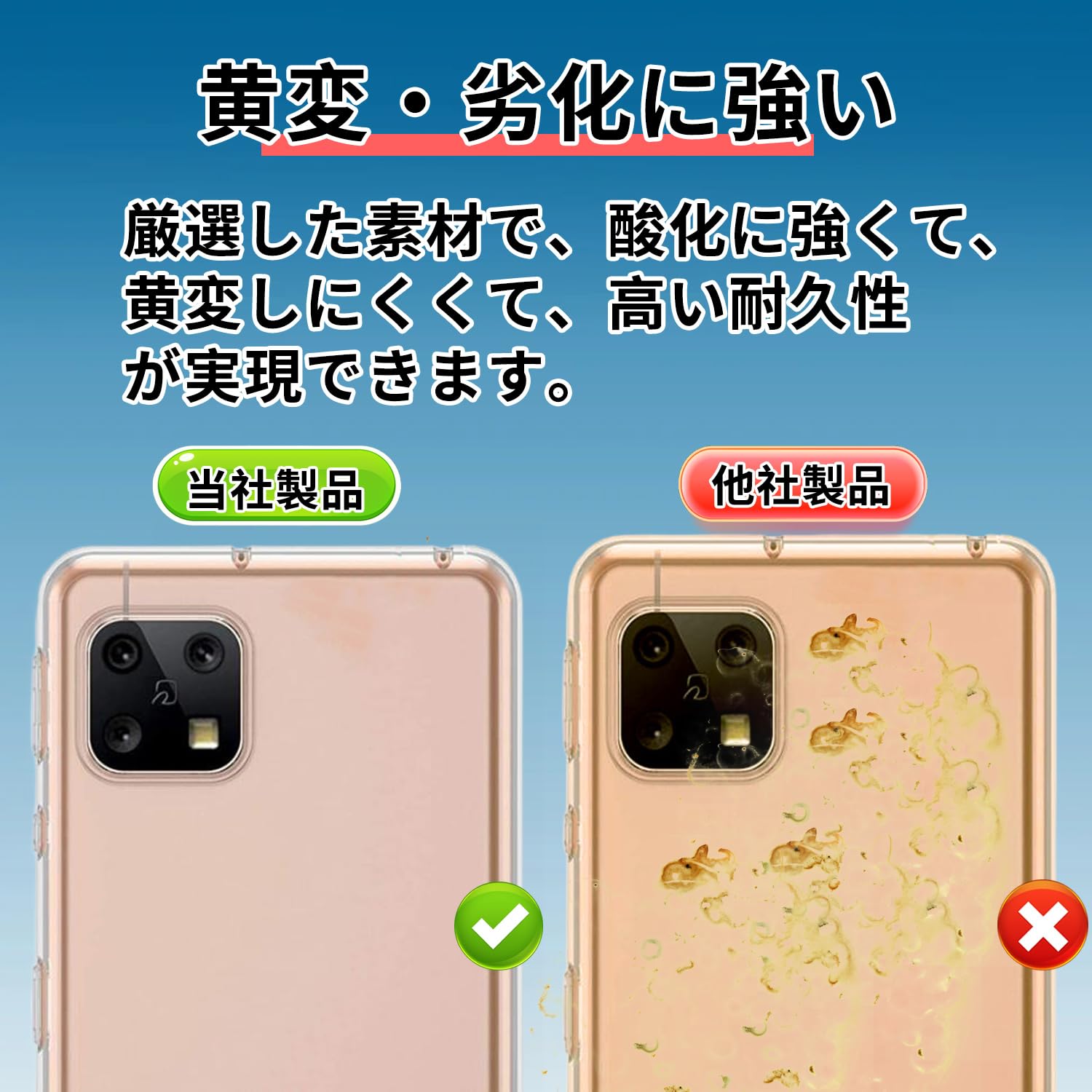 Amazon.co.jp: 対応 AQUOS sense8 ケース 黄ばみにくい 耐黄変 落下