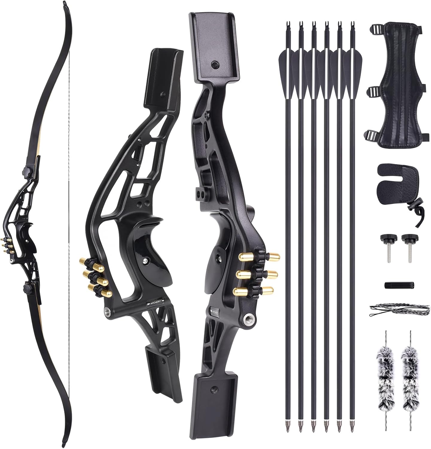 Catch&Hunt 60" Recurve Bow Archery American Hunting Bow with USA Made Gordon Limbs 30-60lbs for Adult Right Handed Archery Set Gift Outdoor Hunting