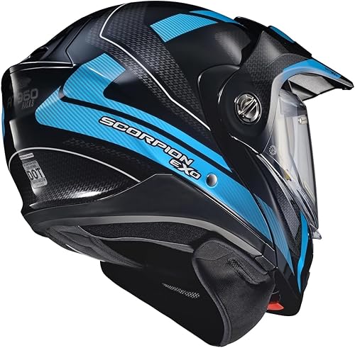 Miniatura 3 de ScorpionEXO AT960 - Casco modular de moto de nieve de aventura para clima frío, escudo eléctrico con caja de respiración y bolsillos para altavoces