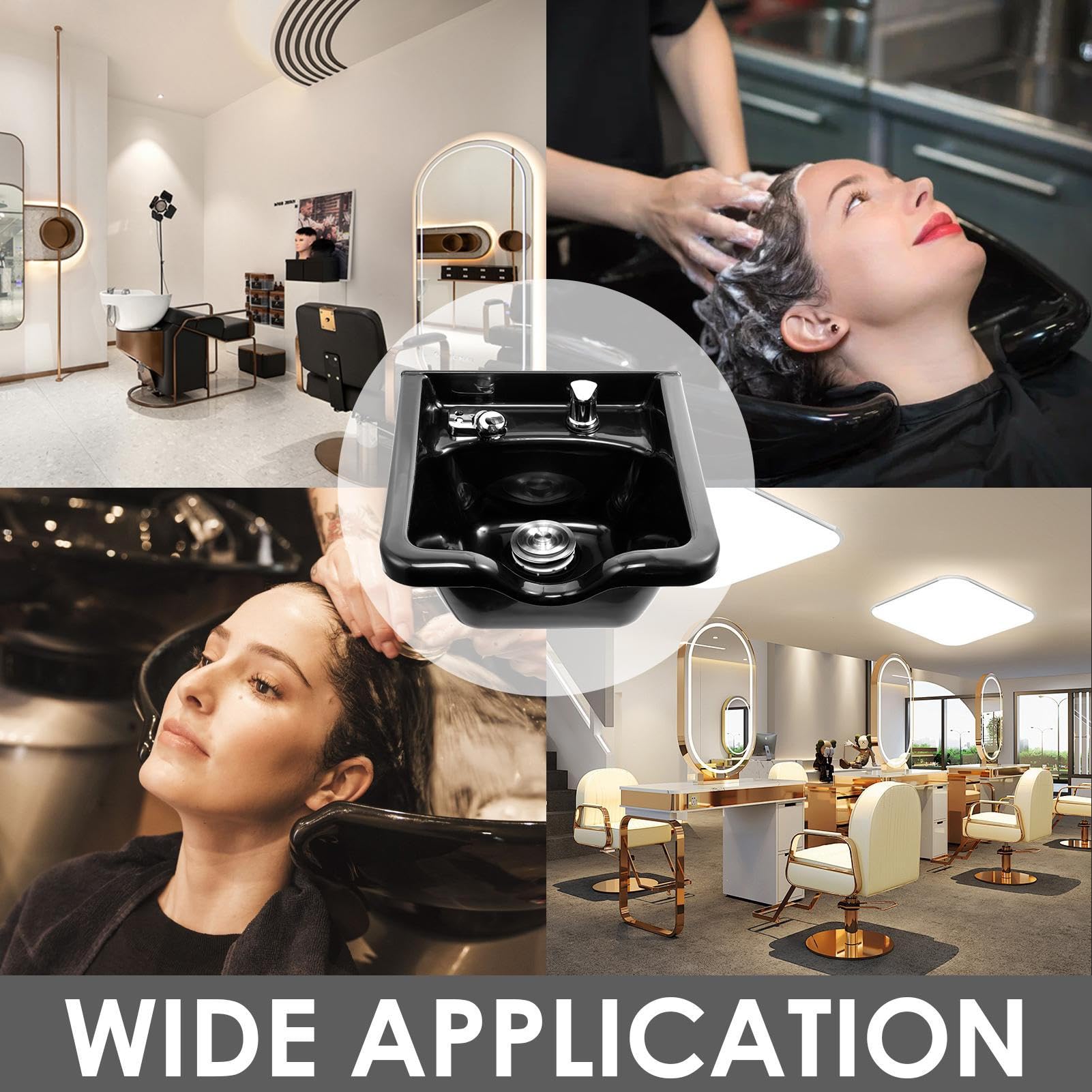 Hair Washing Sink | Wash Bowl for Hairstylist,Commercial Salon Sink, Easy to Clean and Install, Barber Spa Equipment for Home Barbershop