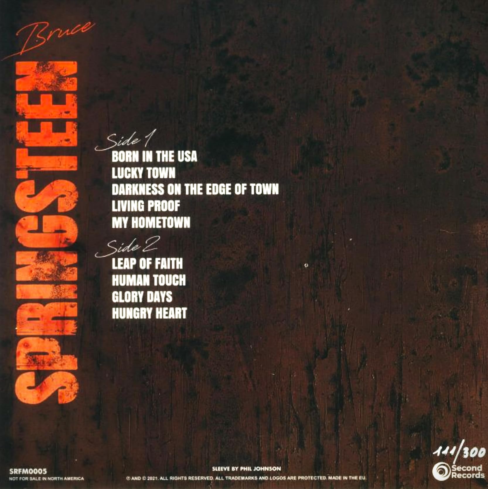 BRUCE SPRINGSTEEN - VIVERE A HOLLYWOOD 1992 ARANCIONE TRASPARENTE