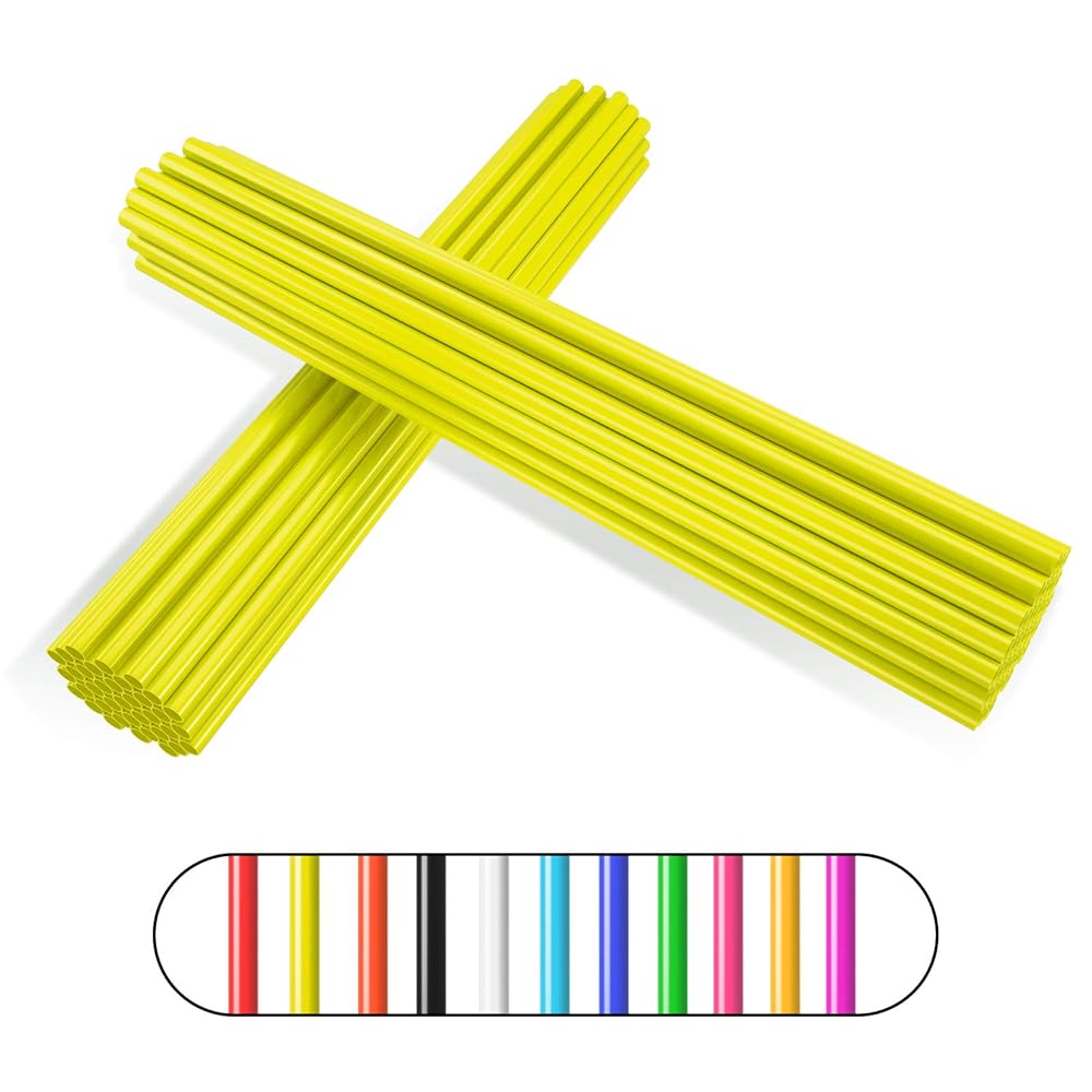 PSLER 72 PCS Spoke Skins Spoke Trim Wrap Decoration Protector Pipe Motocross Pit Dirt Bike Aaccessories Yellow