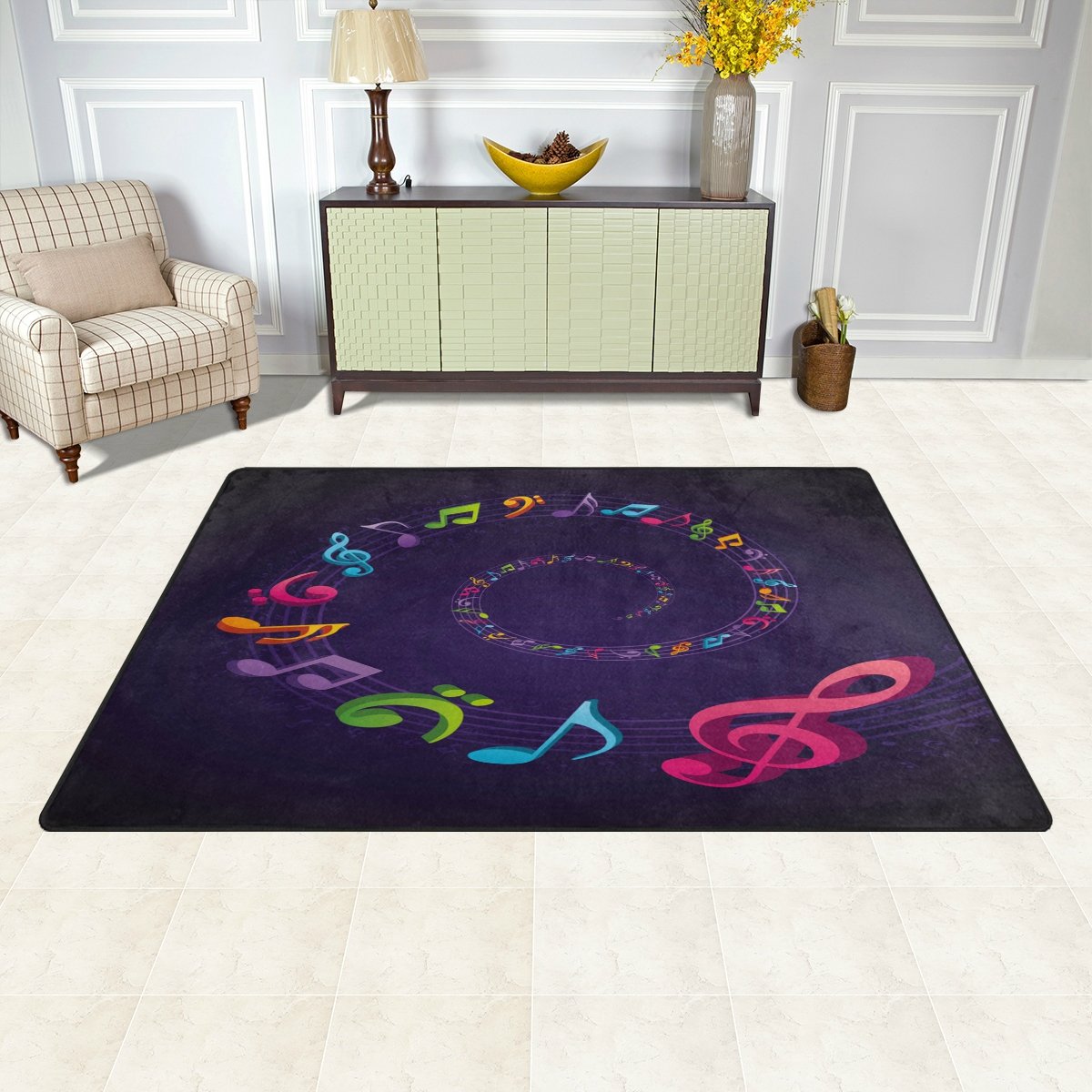 Use7 Fire Pour Violon Touche Note De Musique Abstraite Zone Tapis Tapis