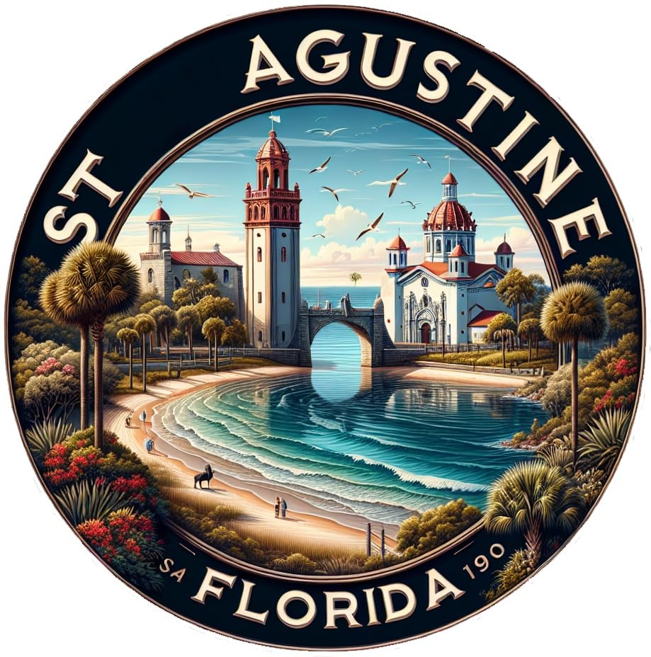 Imán decorativo plano para destino Florida Saint Augustine 2 pulg