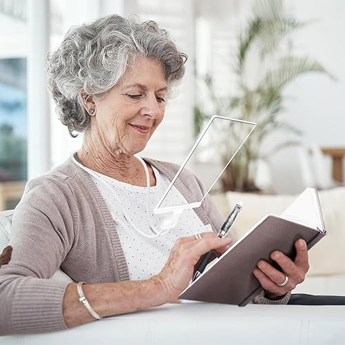 Lupa manos libres 5X, lupa flexible de cuello de cisne de página completa, lupa grande de 8 x 5.5 pulgadas para leer para reparación de desgaste de