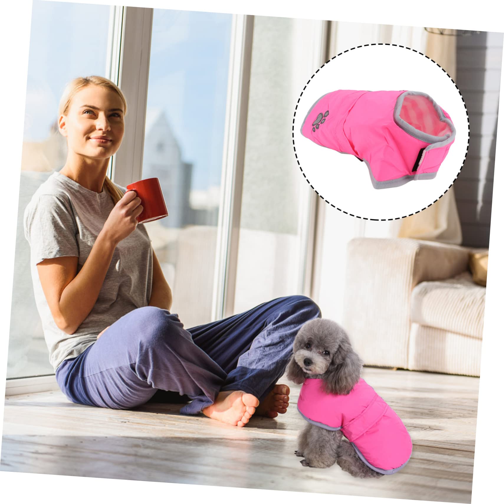 FOMIYES 2 Stücke Welpen Warme Mantel Loft Und Reversible Hund Jacke Fleece Futter Reflektierende Für Walking