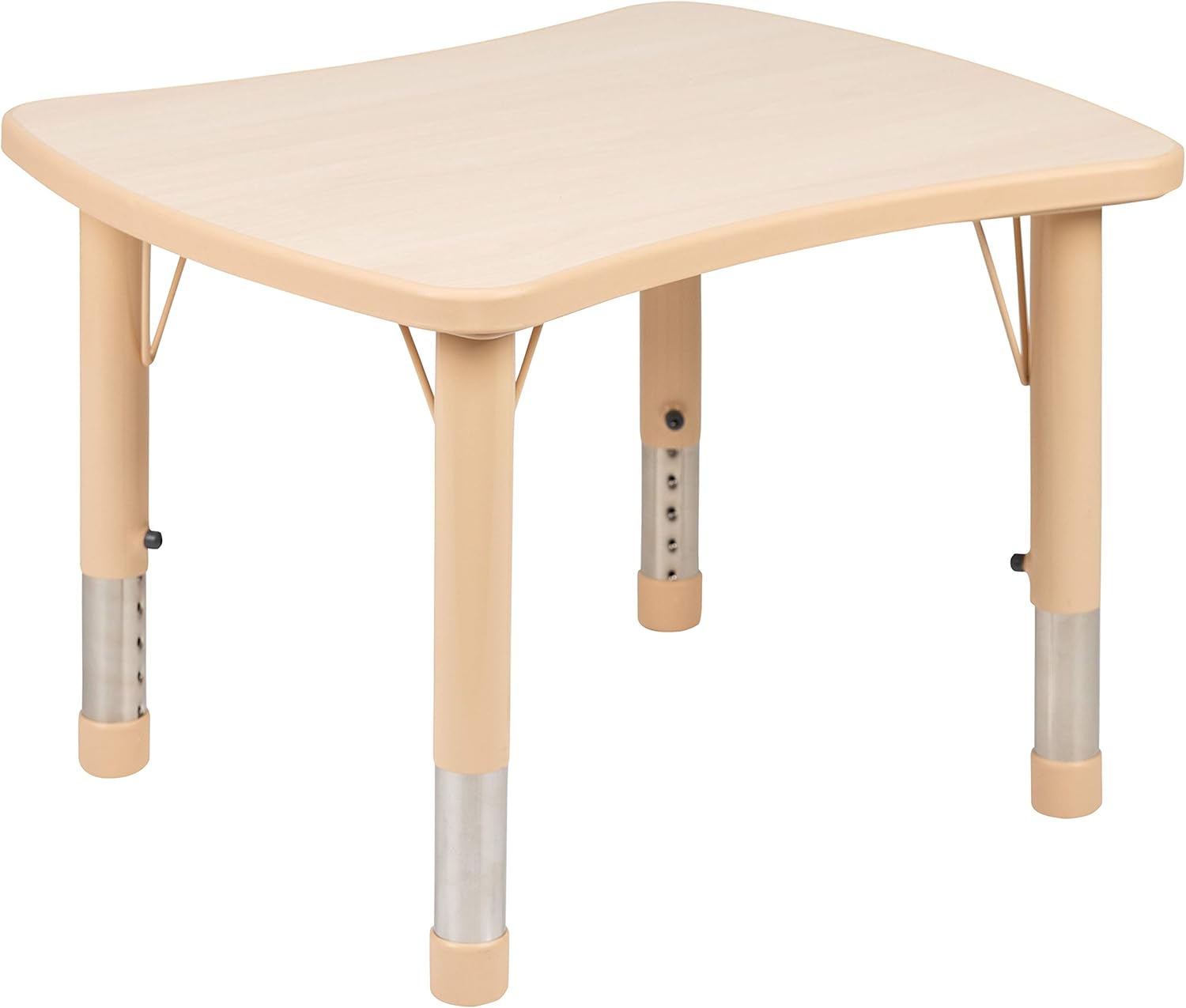 EMMA + OLIVER 21.875" W x 26.625" L Rectangle Natural Plastic Activity Table Set with 2 Chairs
