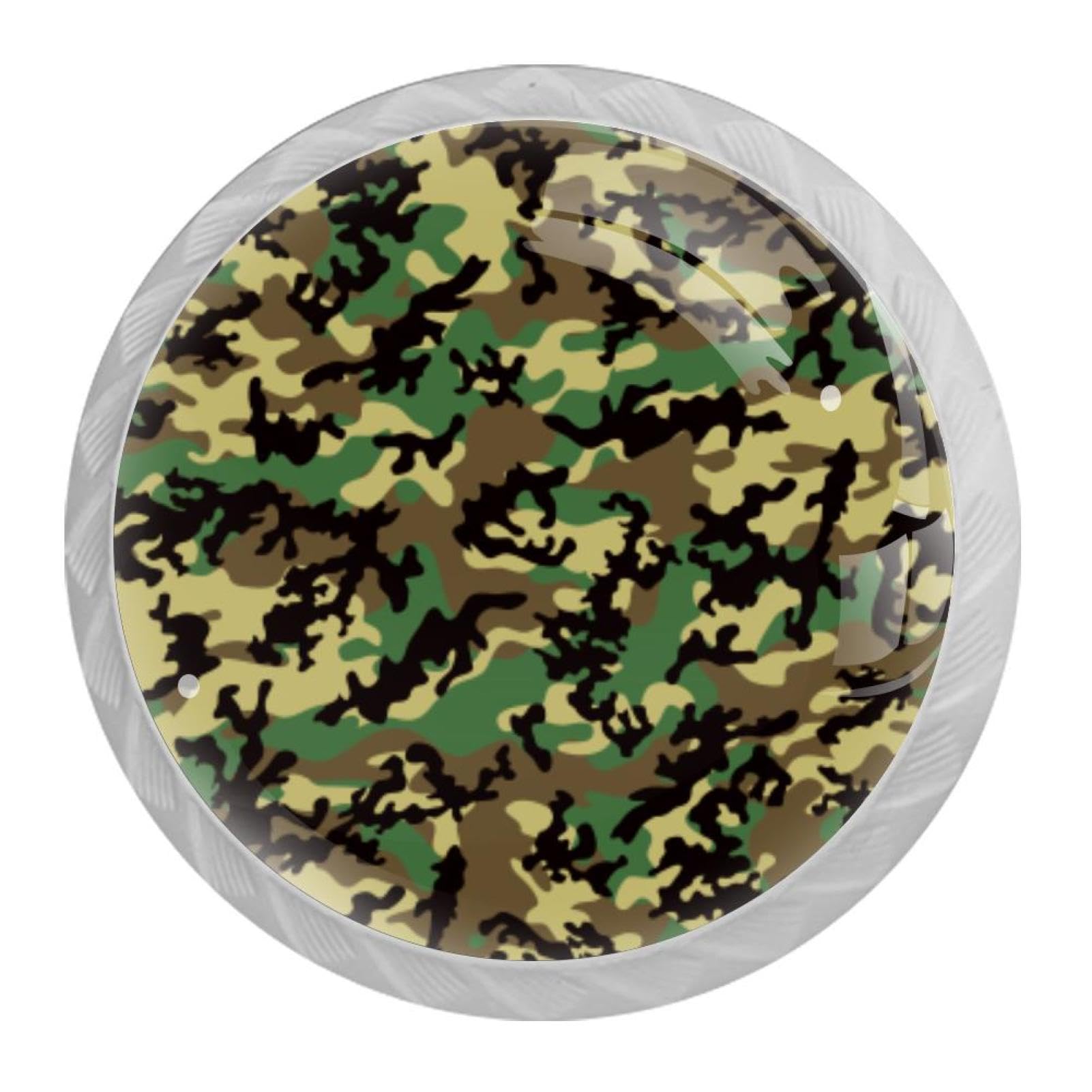 Tqmspg 4 Pieces Drawer Pulls Camouflage Door Knobs Dresser Handles for Kitchen Wardrobe Cupboard Hardware Furniture