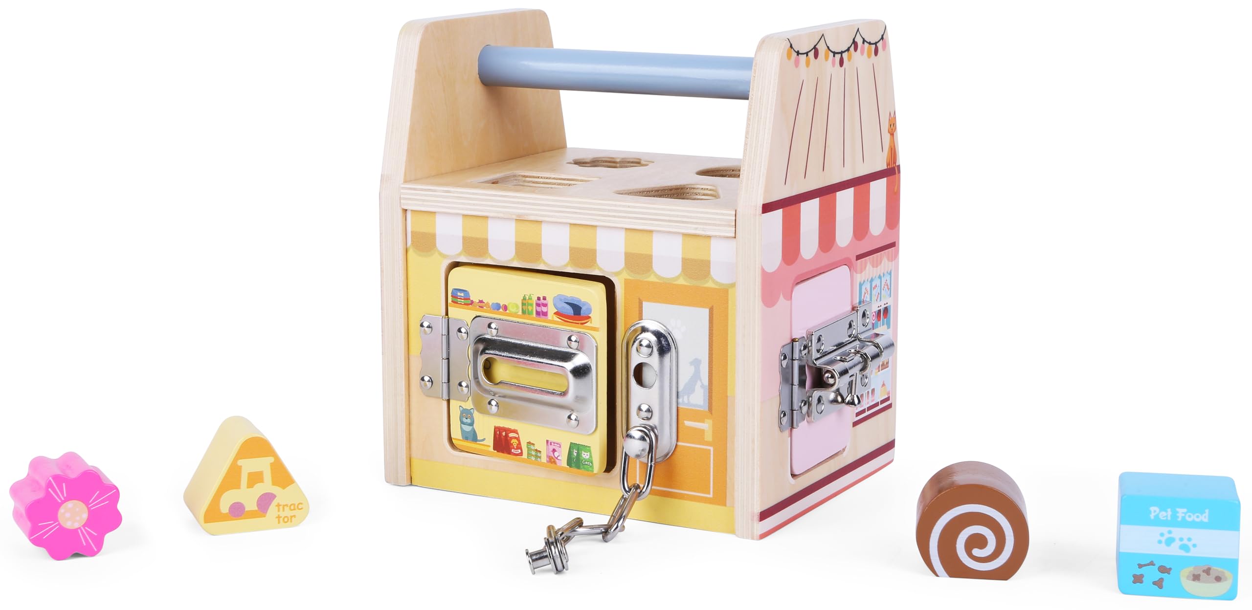 Gerado's Toys GT61243 - Casa de Madera (Juguete para niños, Dimensiones 16 x 13 x 17 cm, promueve la motricidad y la Creatividad, fortalece la coordinación Mano-Ojo)