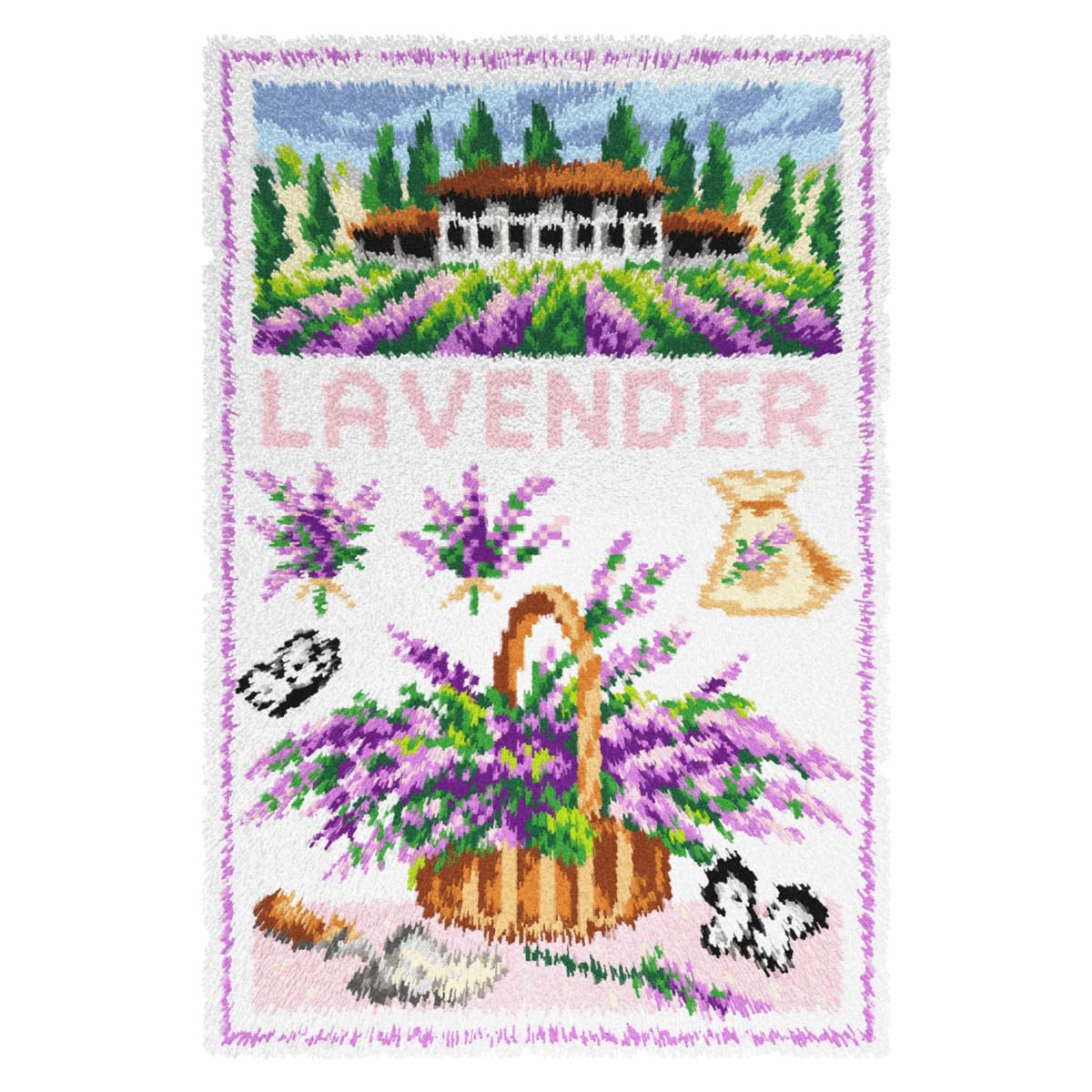 Orchidea Lavender Latch - Kit de fabricación de alfombras, 50 x 74 cm