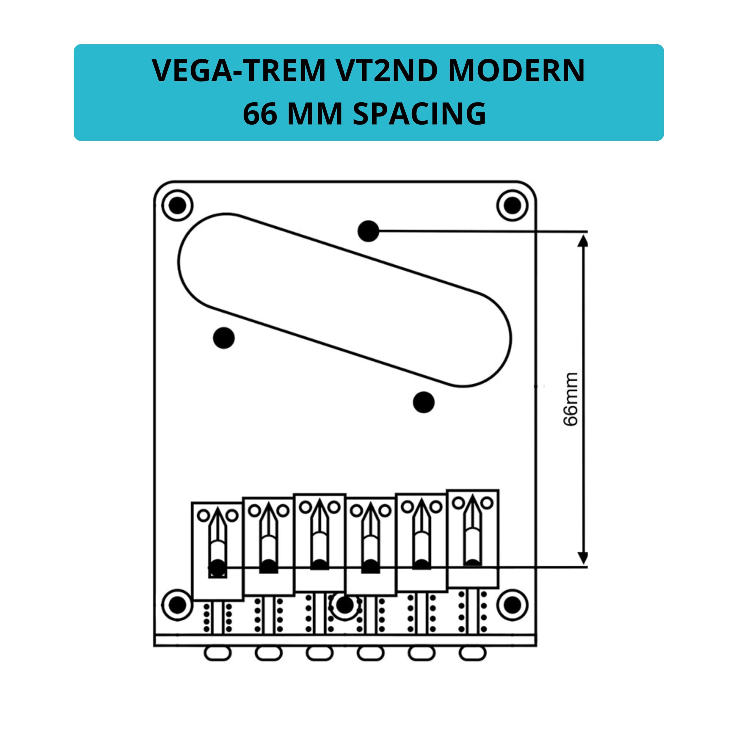 Vega-Trem VT2ND Teletrem Modern Telecaster Gitarren-Tremolo-Brücke Für Tele Ohne Modifikationen Einfache Installation mit Logo