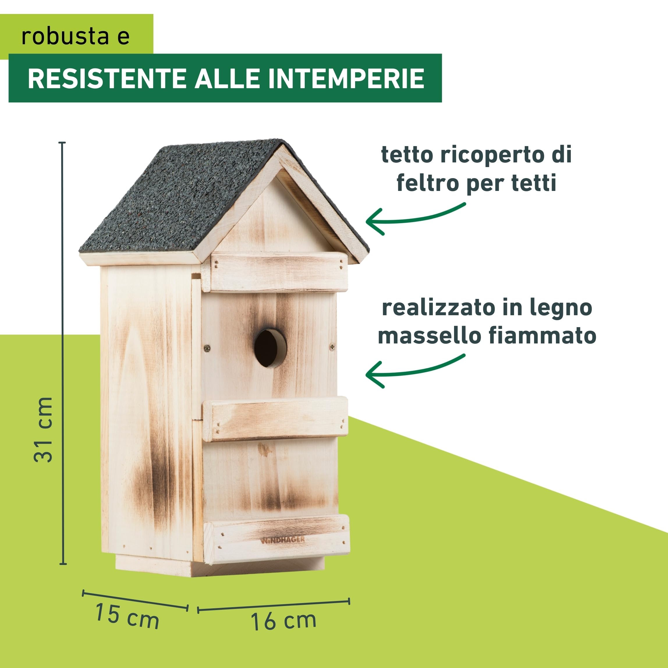 Windhager Nidificazione degli Uccelli della Cassetta di nidificazione 3 in 1, Nido, Uccello casa, incubatore, Aiuto per la nidificazione, 06997