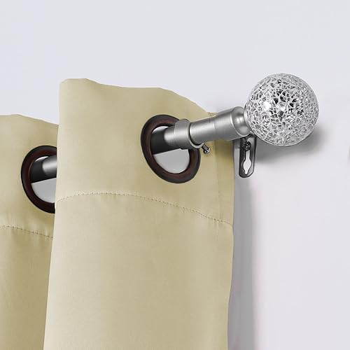 Miniatura 3 de Turquoize Paquete de 2 barras de cortina de ventana para ventanas de 66 a 120 pulgadas, juego de barras de cortina individuales ajustables de níquel