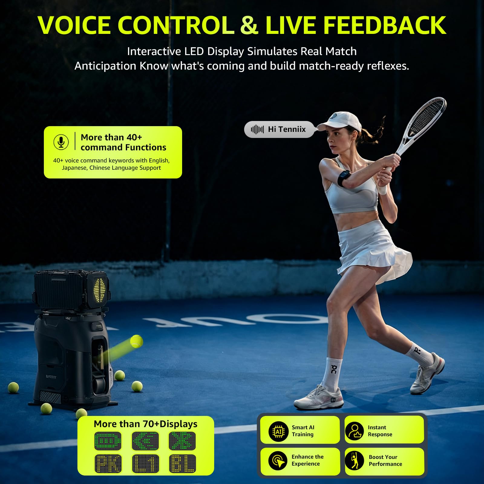 Amazon | TENNIIX ベーシックテニスボールマシン 18ポンド ポータブル