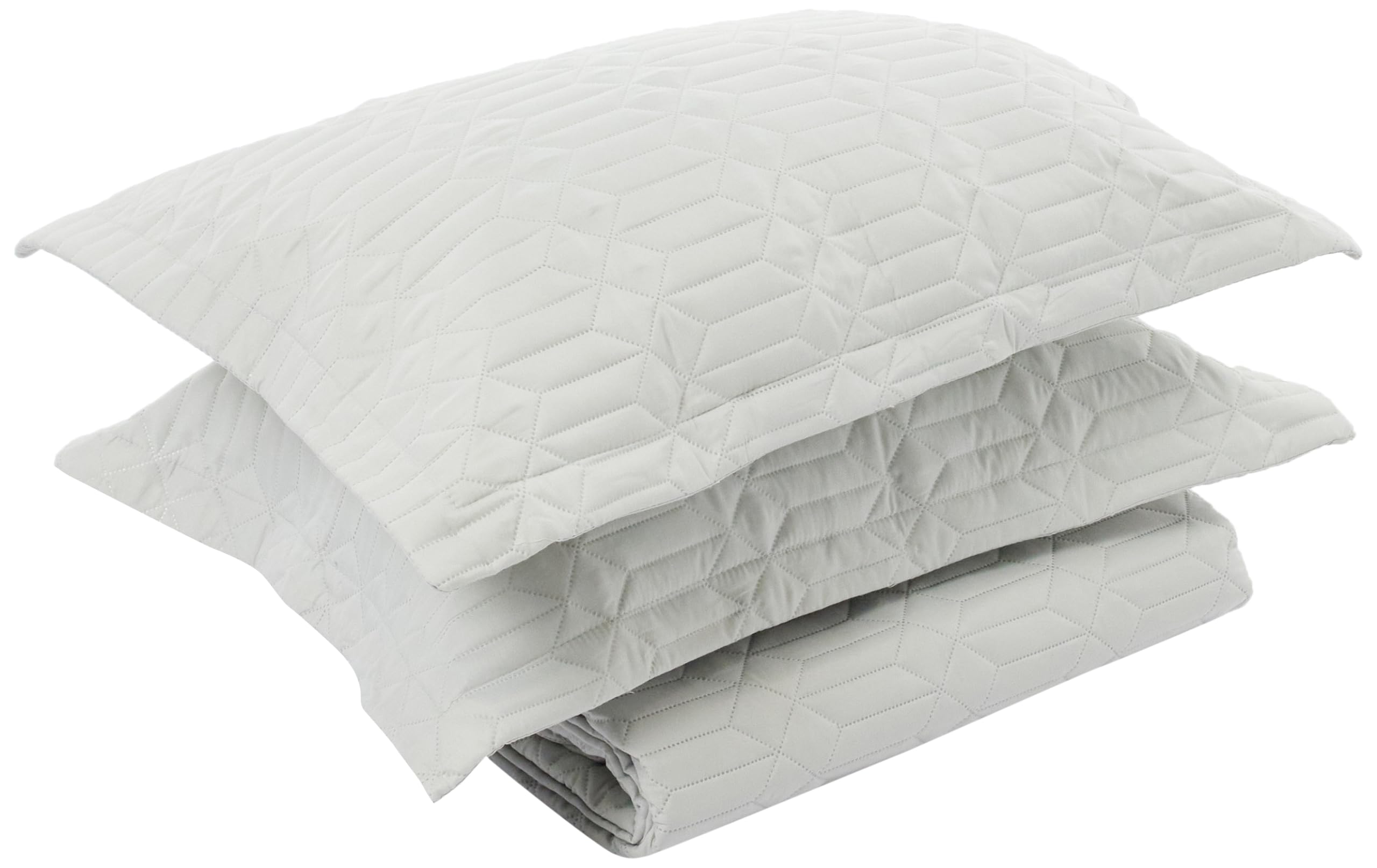 Taç Parley Düz%100 Polyester Yatak Örtüsü Seti, Gri, Çift Kişilik