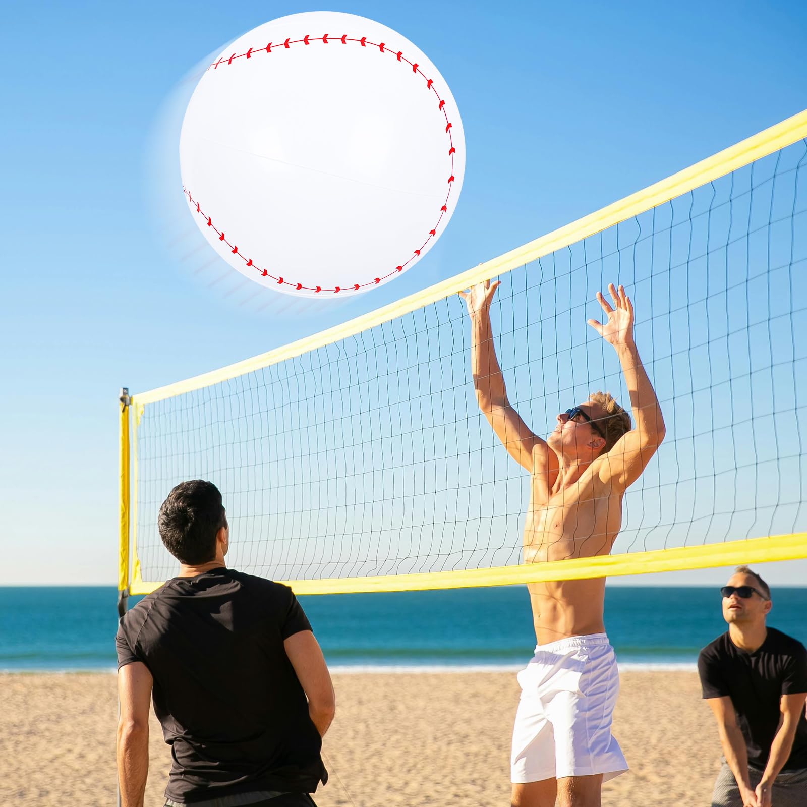 Pelota inflable gigante de béisbol de 27 pulgadas, para decoraciones de fiestas temáticas de béisbol y decoración de cumpleaños, juguetes de pelota de playa para niños 6