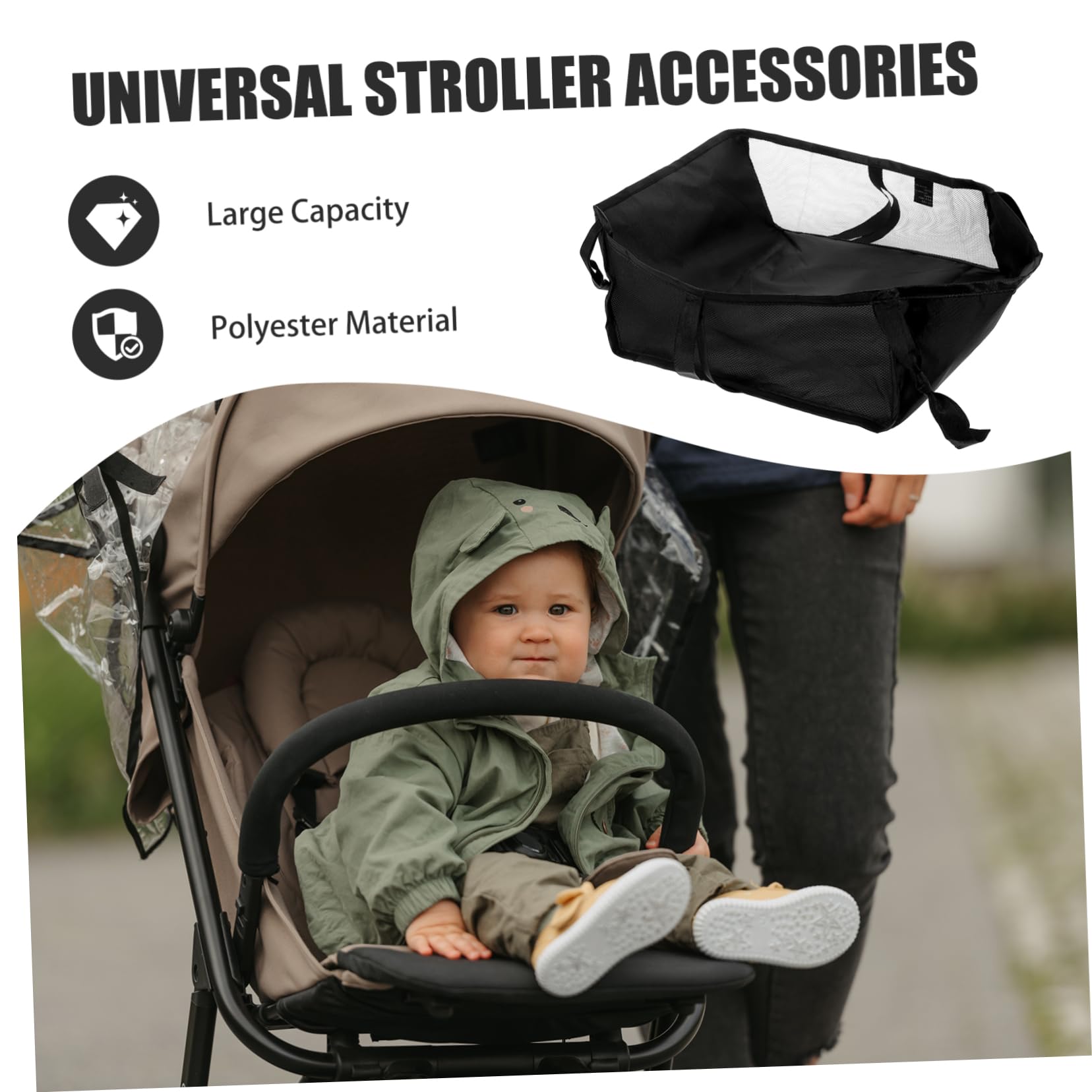 Cesta Inferior de Almacenamiento para Cochecito y Compatible con Carritos Carritos Transpirable