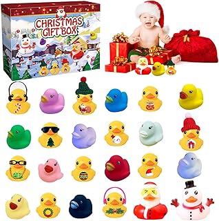 Rubber Duck Advent Calendar 2023, Mini Christmas Rubber Ducks Advent Calendar, 24 Days Christmas Countdown Advent Calendar with 24 Rubber Ducks, Christmas Party Favor Gifts for Boys, Girls