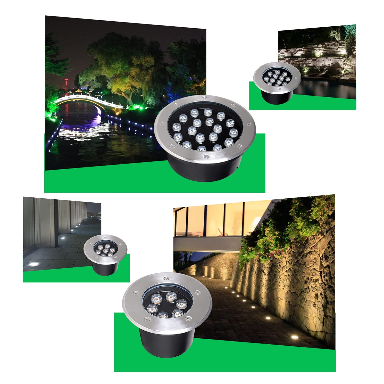Lampa ogrodowa LED RGB LED do użytku na zewnątrz – IP65 wodoszczelna lampa ziemna do wjazdu, ogrodu, ścieżek i tarasów – idealna do dekoracji na zewnątrz i nastrojowej atmosfery