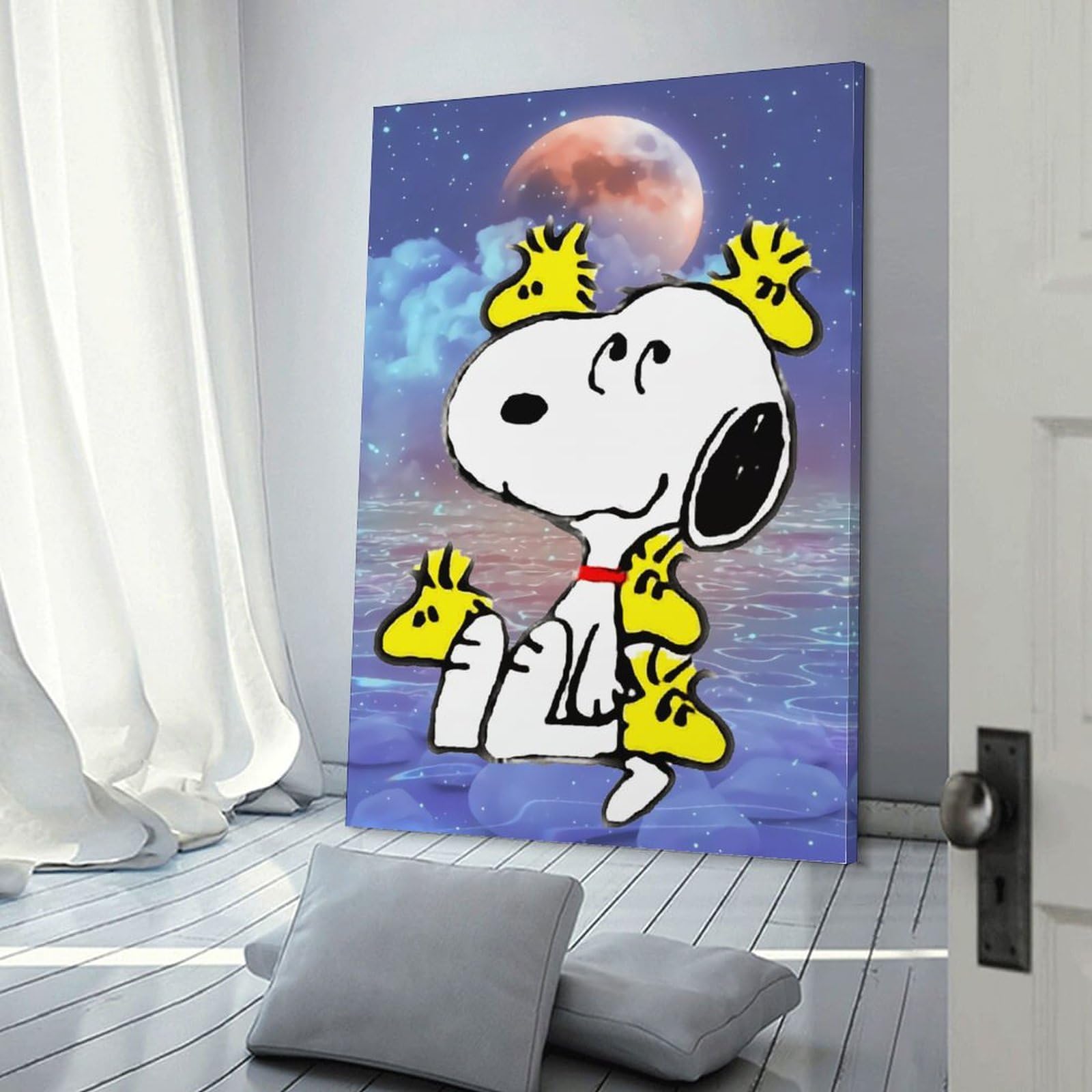 Amazon.co.jp: 星空 Snoopy スヌーピー 油絵 絵画 インテリア ポスター
