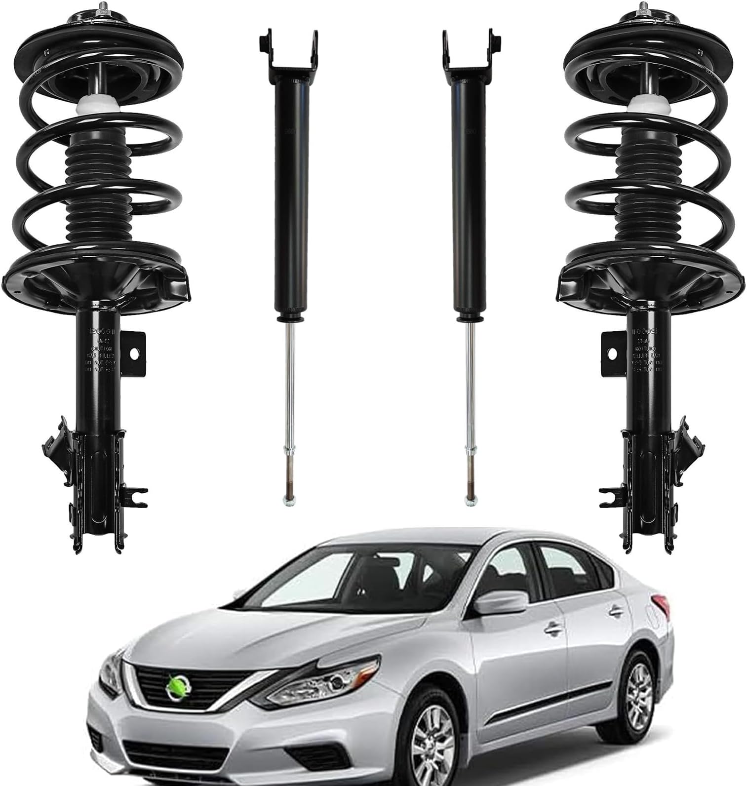 Front and Rear Struts and Shocks Complete Assembly for 2002-2006 Nissan Altima - Front and Rear Shock Absorber Set Coil Spring Assemblies, Shocks and Struts Front and Rear
