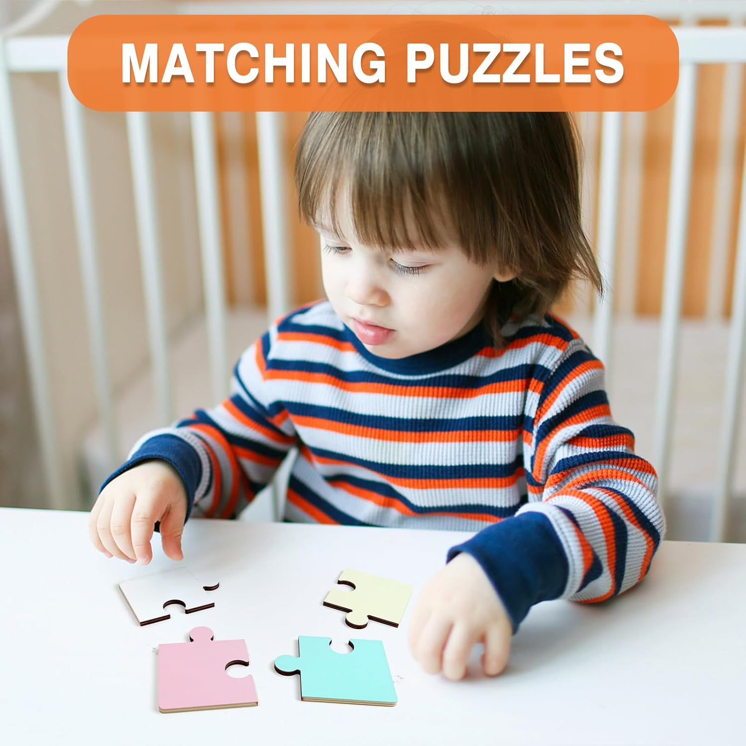 Hidoggy Wooden Montessori Toys for 1+ Year Old, 6 in 1 Learning Educational Toys for Toddler, Includes Color Sorting, Shape Matching, Wooden Lock Box and More (19-24m Educational Box)