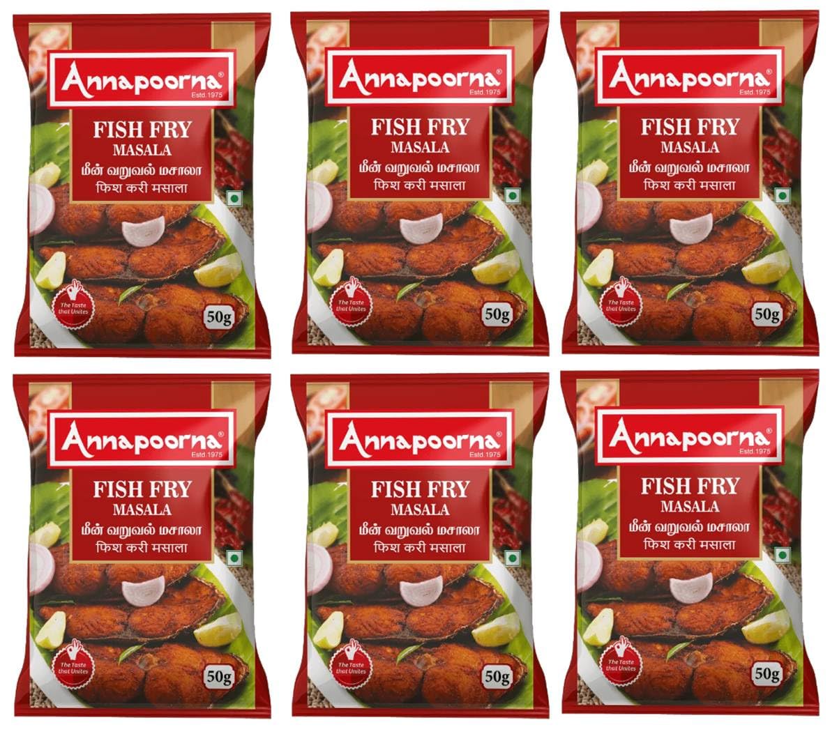 ANNAPOORNA Fish Fry Masala 50 g | Pack of 6 | Total 300 g | The Taste that Unites | Handpicked Taste of Homemade Spice Products Since 1975 (B0CSX86VLB) Amazon Price History, Amazon Price Tracker