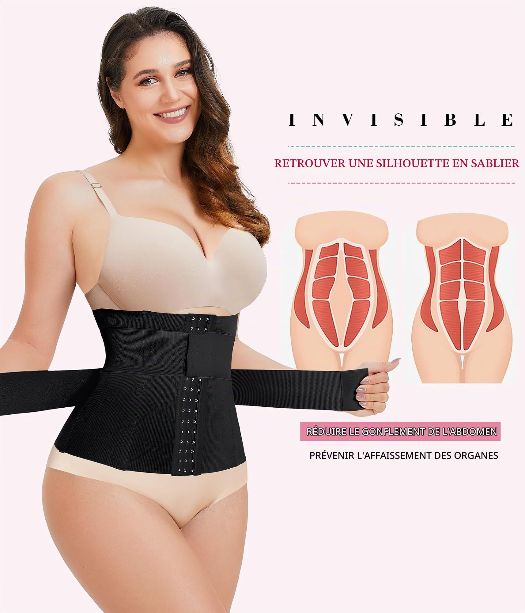 Junlan Gaine Ventre Plat Femme Invisible Ceinture Abdominale Gainante Ceinture Post Partum