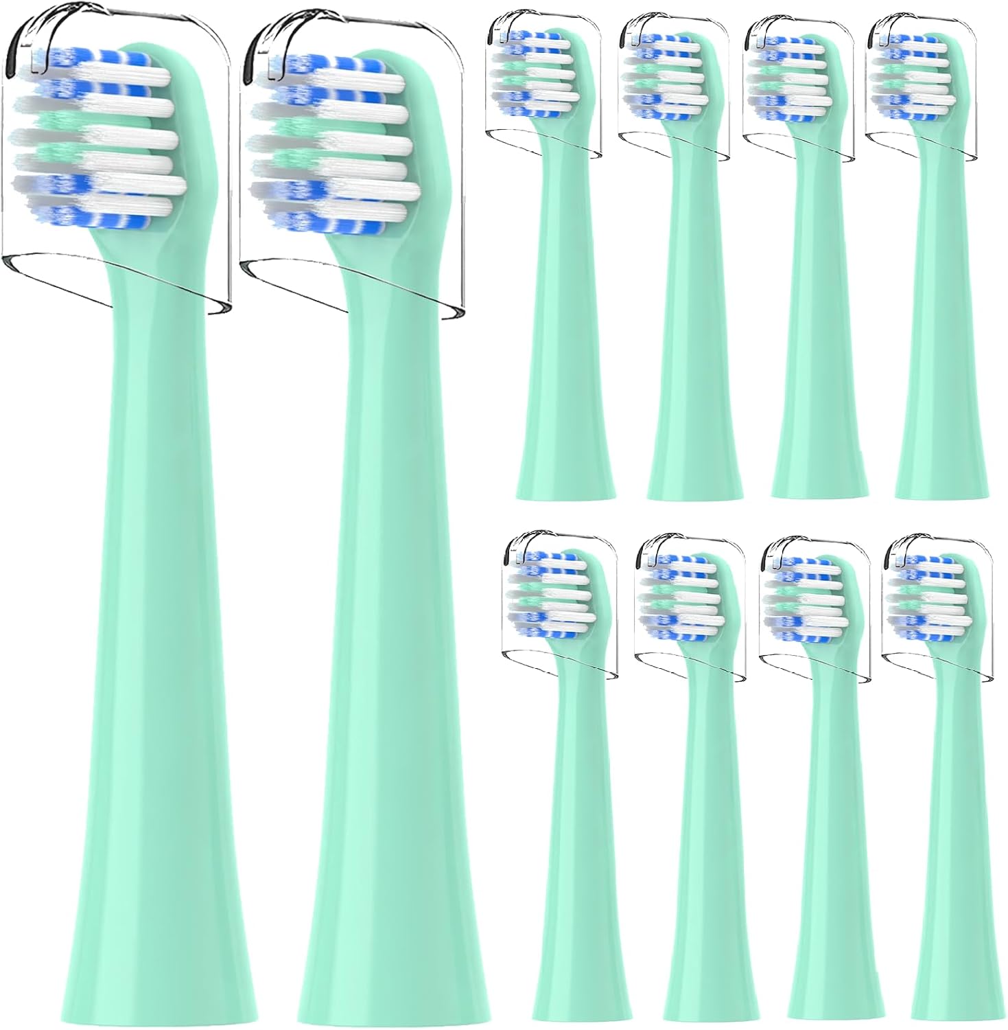 toothbrush replacement heads compatible with colgate hum - brush heads compatible with hum connected smart battery electric toothbrush, 10 count, green 10 count (pack of 1) green