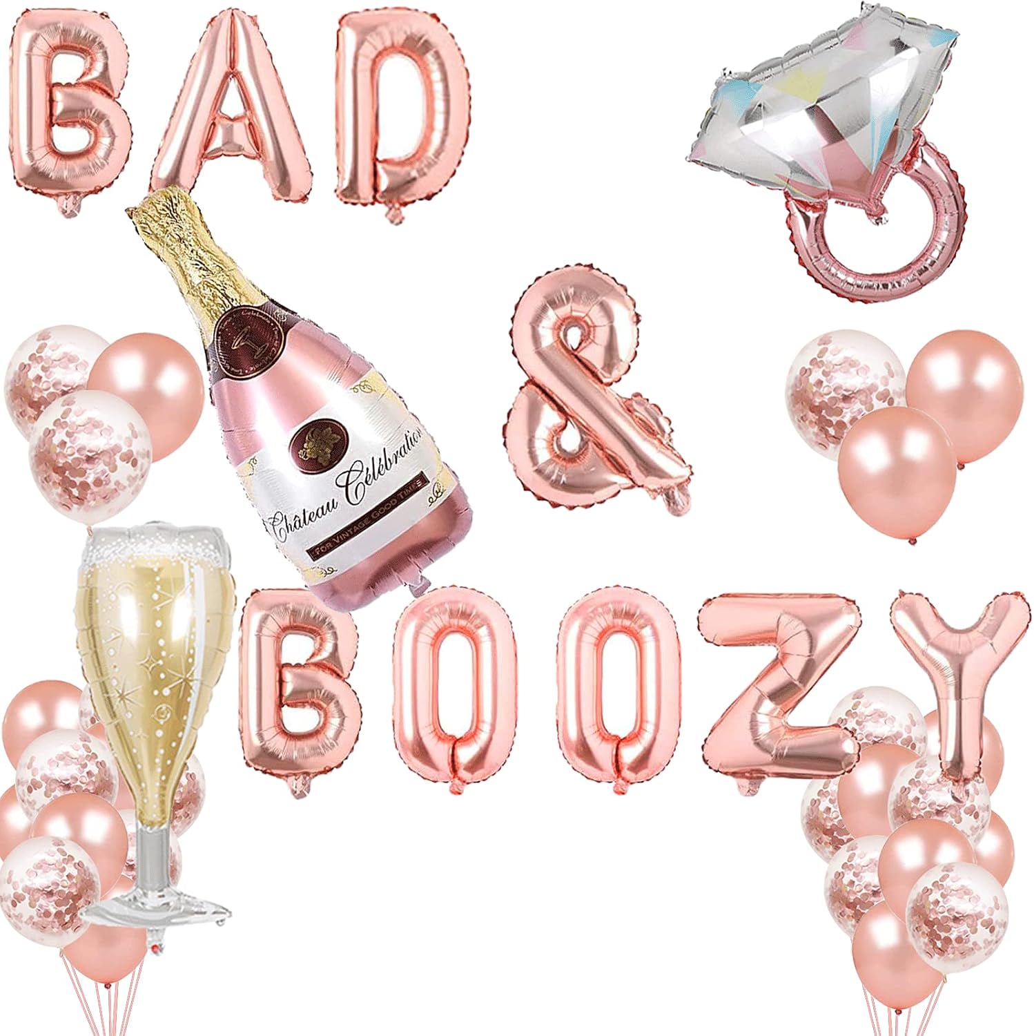 Buy Bad And Boozy Balloons Rose Gold Bach and Boozy Party Banner ...