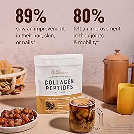 Live Conscious Collagen Peptides Powder - Hazelnut Flavored Collagen Powder - Hair, Skin, Nail, & Joint Support - Type I & III Grass-Fed Collagen Supplements for Women and Men - 30 Serving - 12.4oz